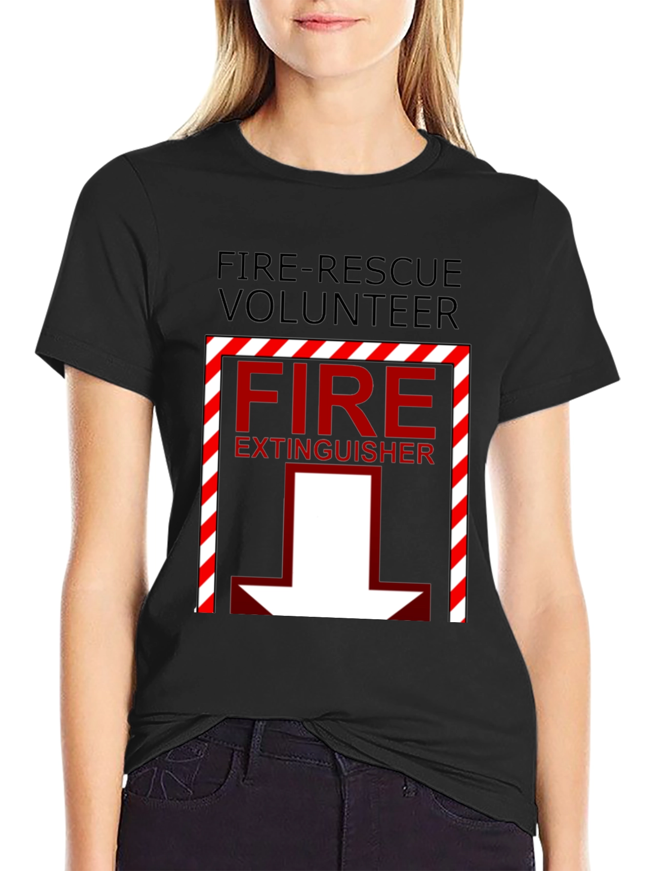 Fire Rescue Volunteer T-Shirt: Fire Extinguisher Graphic Tee
