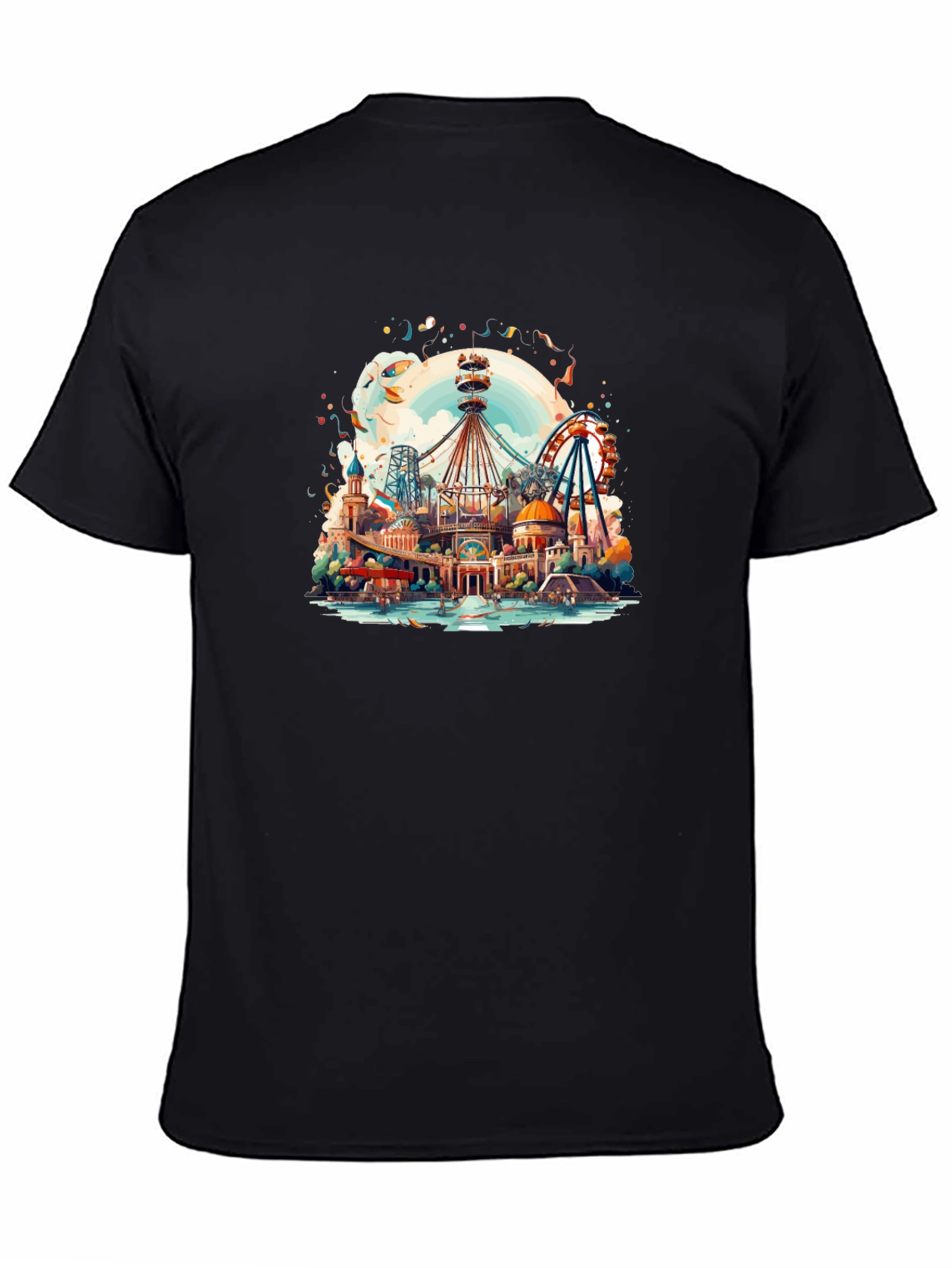 Whimsical Amusement Park Graphic Tee - Cotton Comfort
