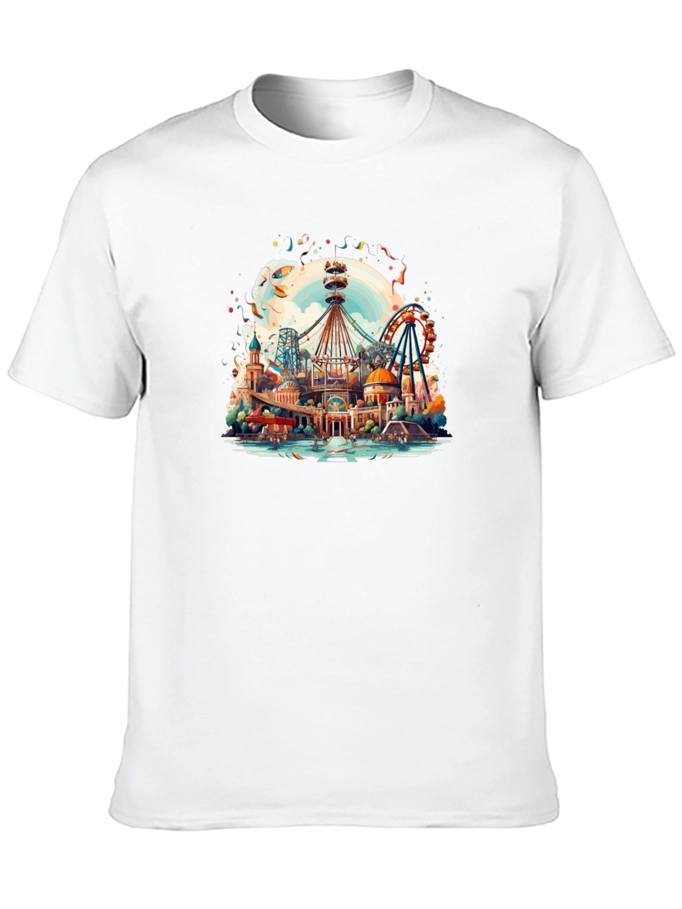 Whimsical Amusement Park Graphic Tee - Cotton Comfort