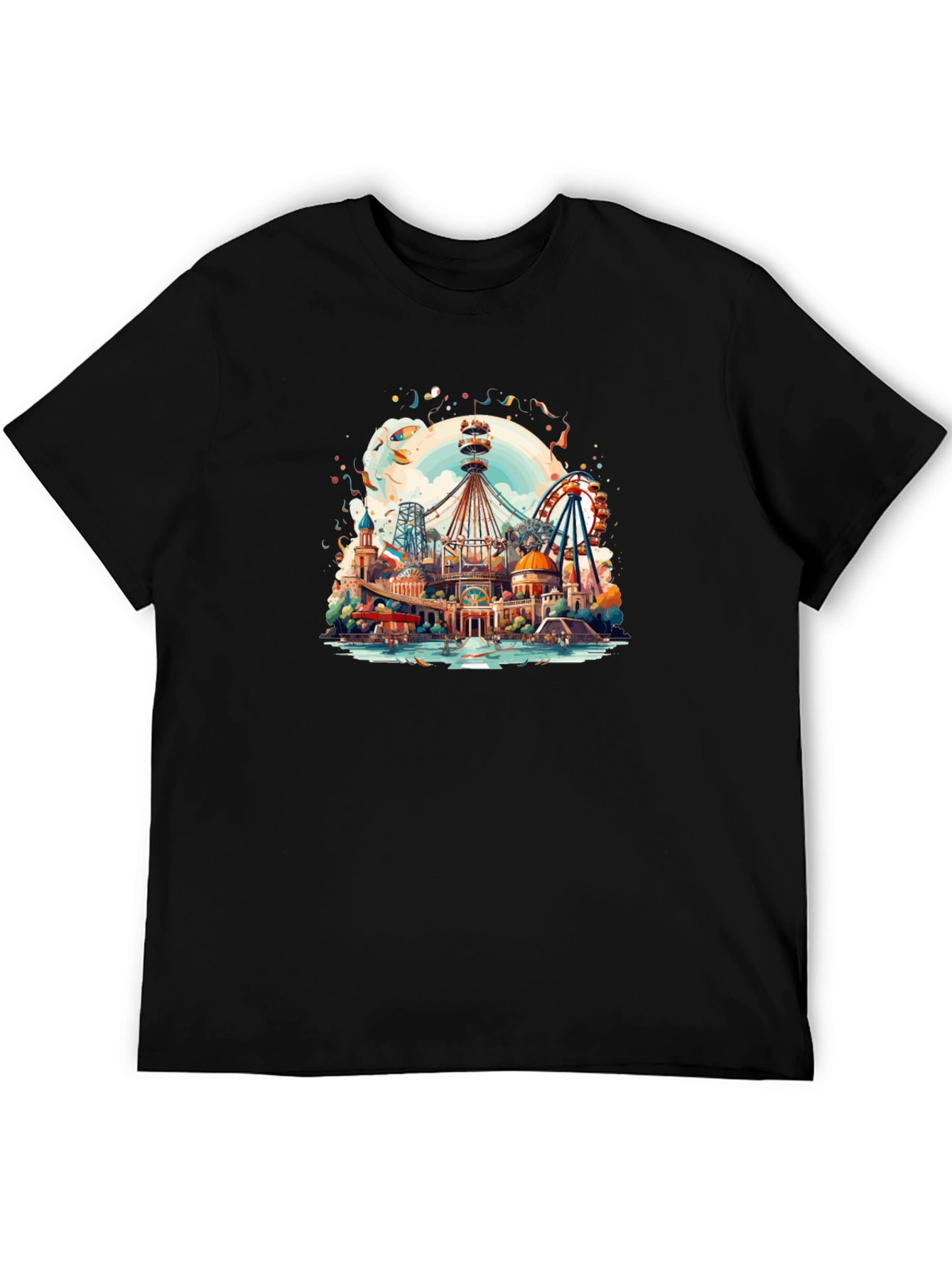 Whimsical Amusement Park Graphic Tee - Cotton Comfort