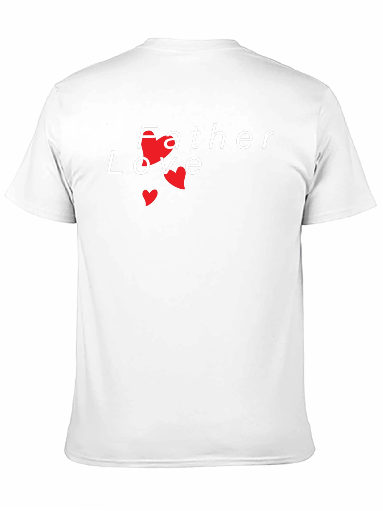 Father Love T-Shirt - Black Graphic Tee Heart Accents