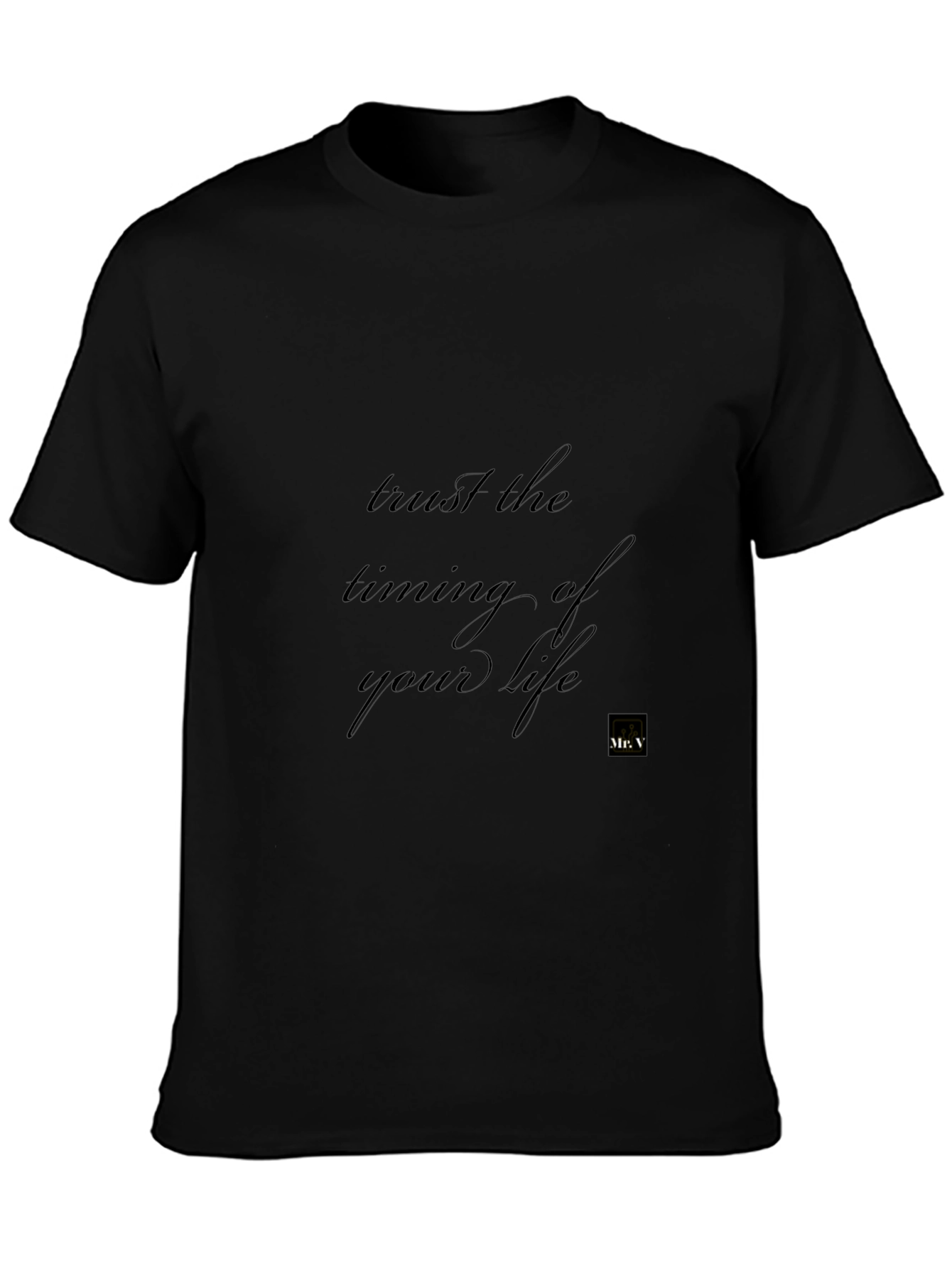 Trust The Timing Of Your Life Black Tee