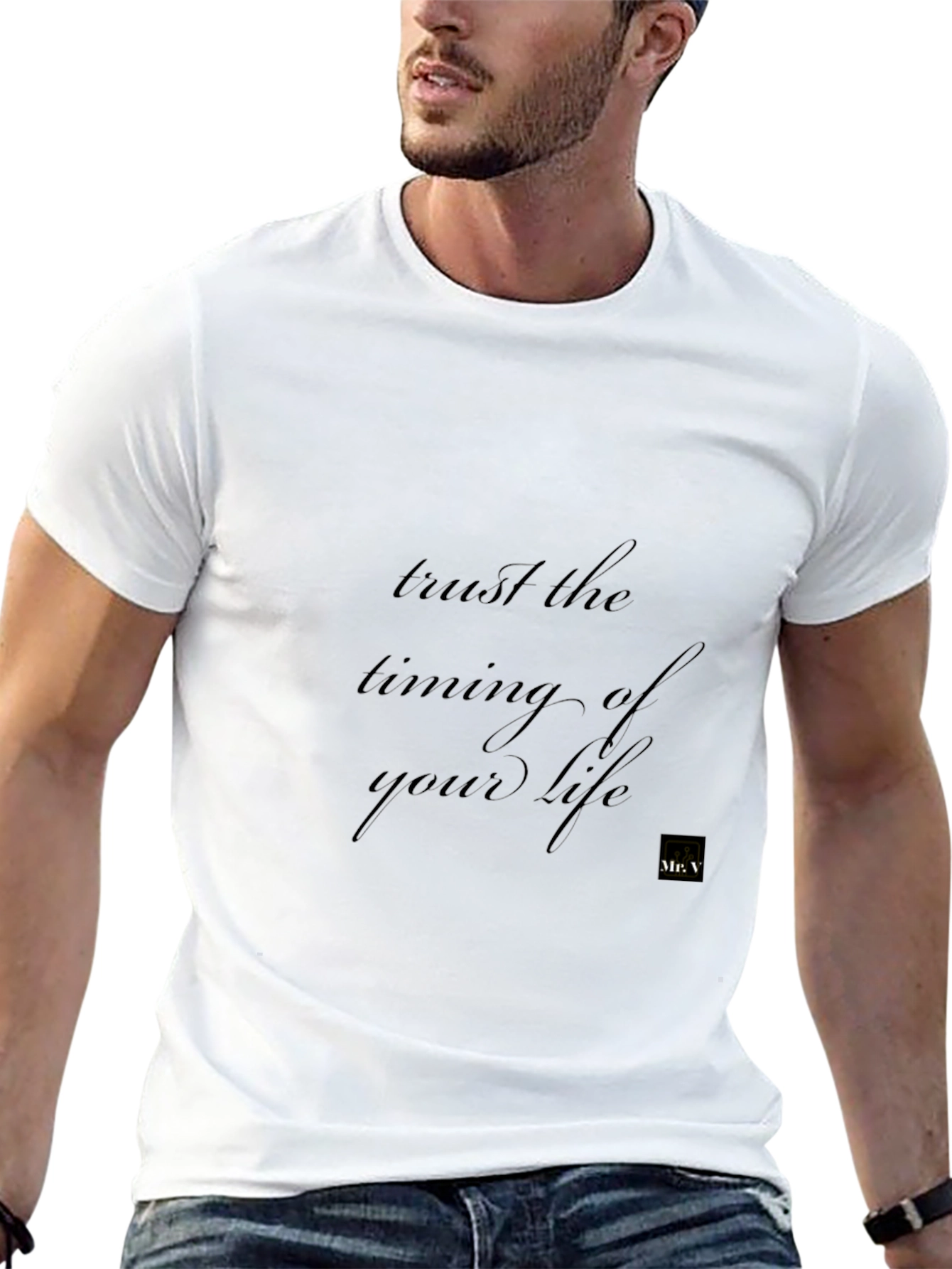 Trust The Timing Of Your Life Black Tee