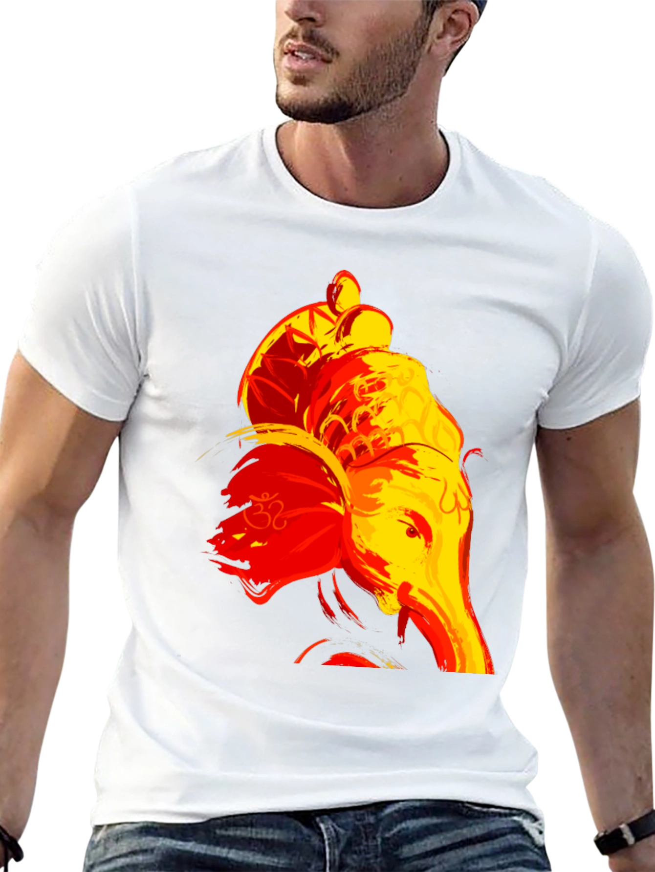 Ganesha Graphic Tee - Brush Stroke Design