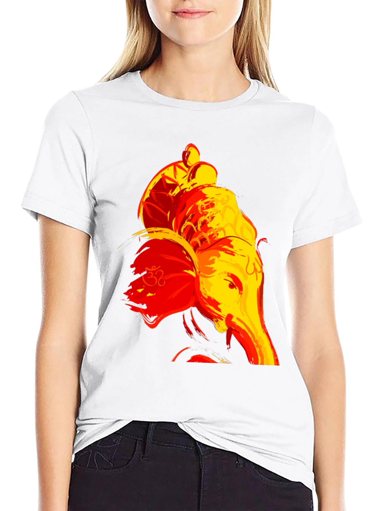 Ganesha Graphic Tee - Brush Stroke Design