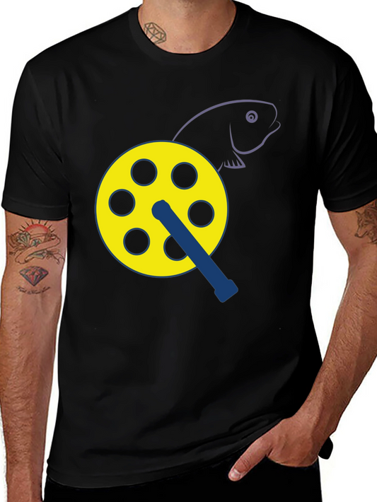 Fishing Reel Graphic Tee - Unique Design Comfortable Fit