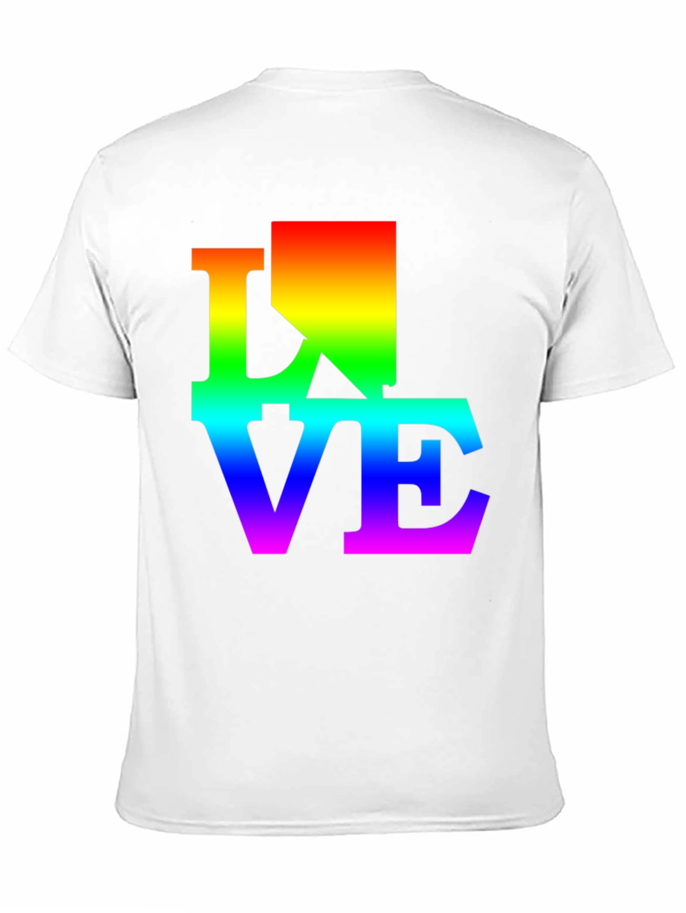 Rainbow LOVE Graphic Print Black T-Shirt