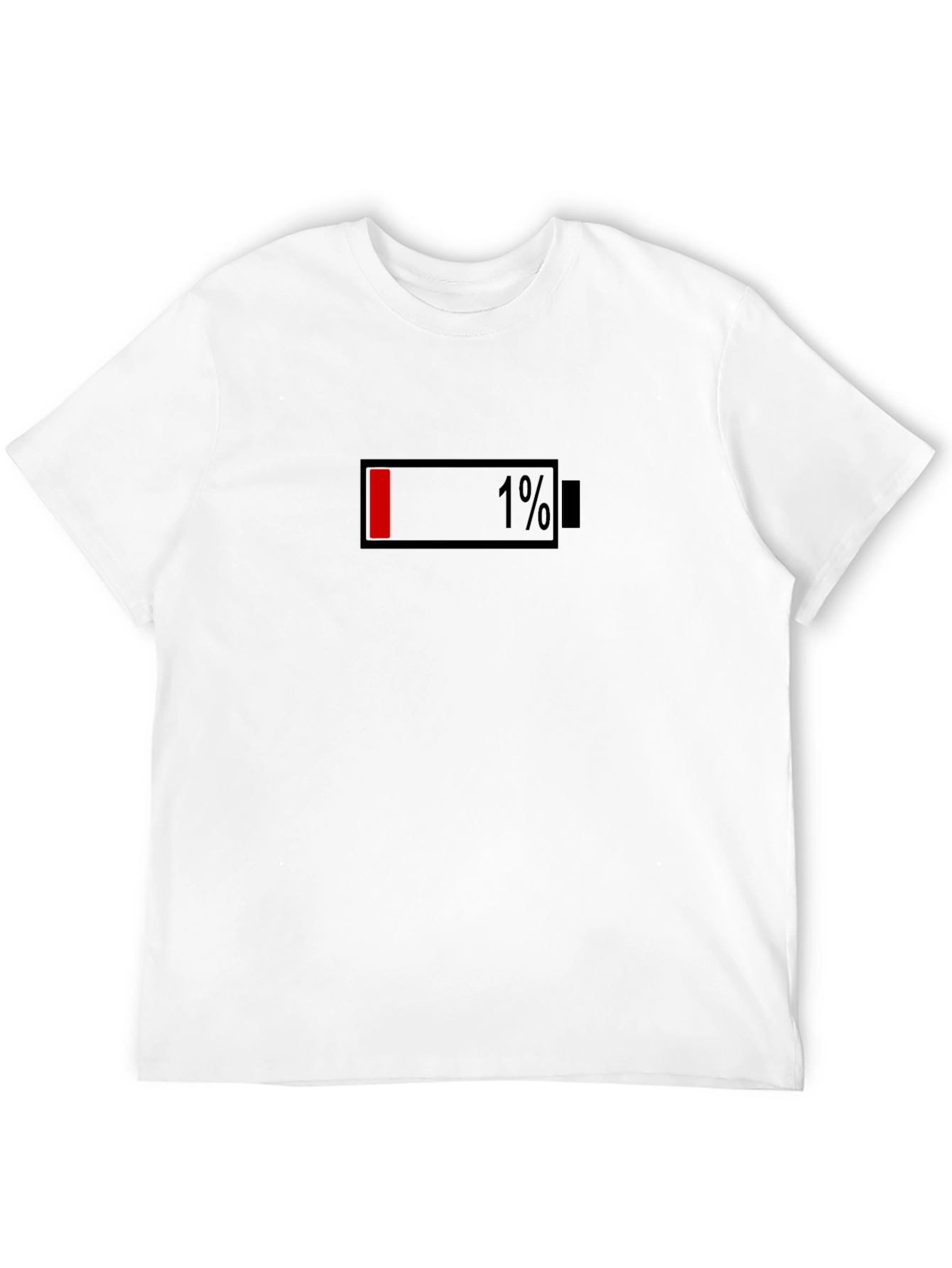 1% Battery Life Graphic T-Shirt - Black