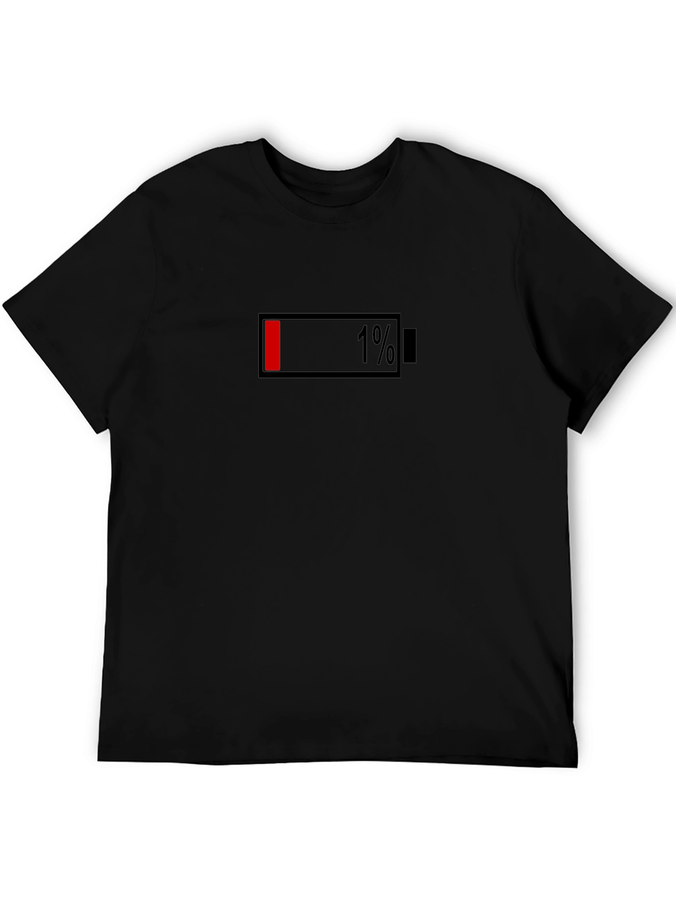 1% Battery Life Graphic T-Shirt - Black