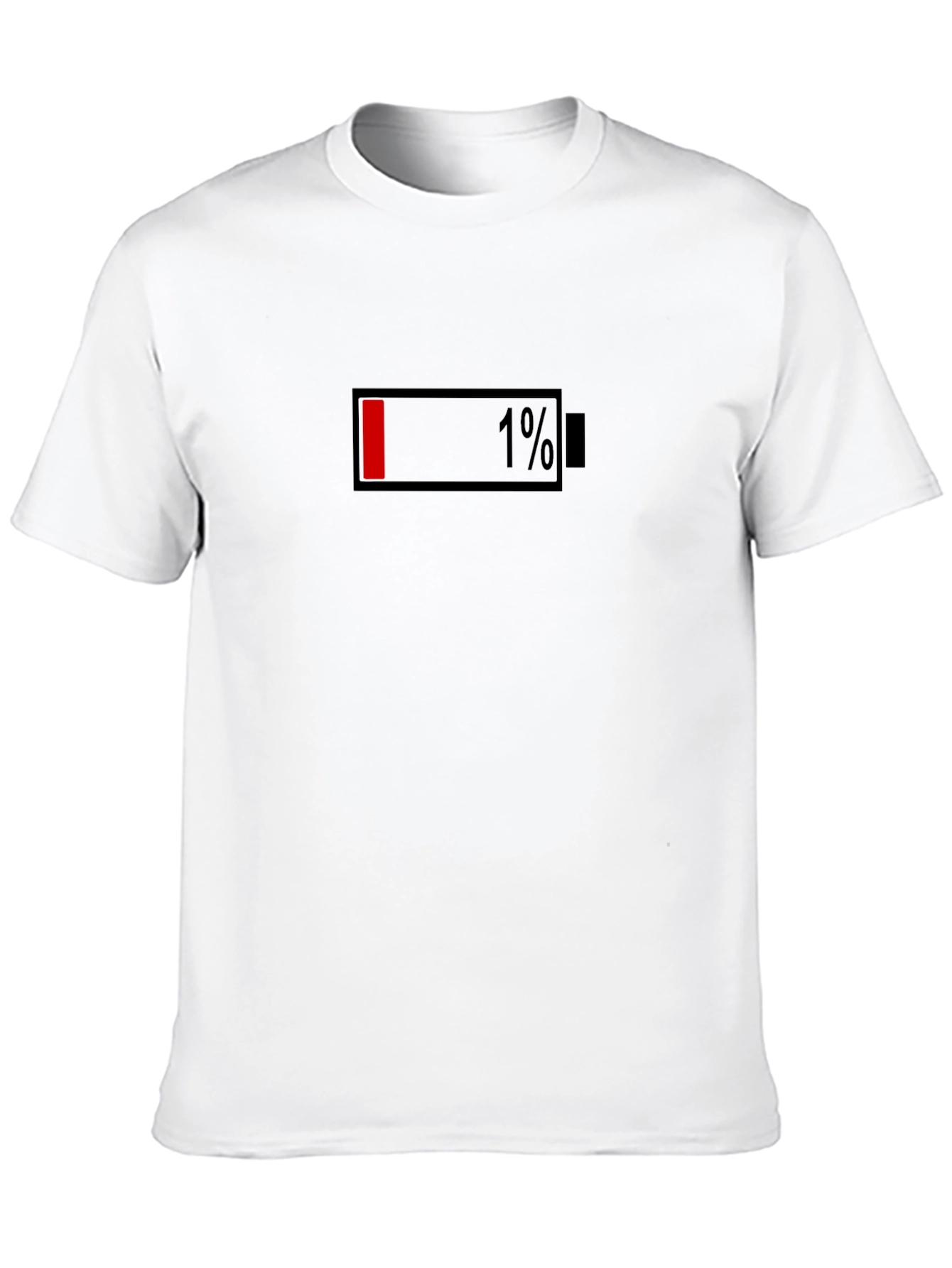1% Battery Life Graphic T-Shirt - Black