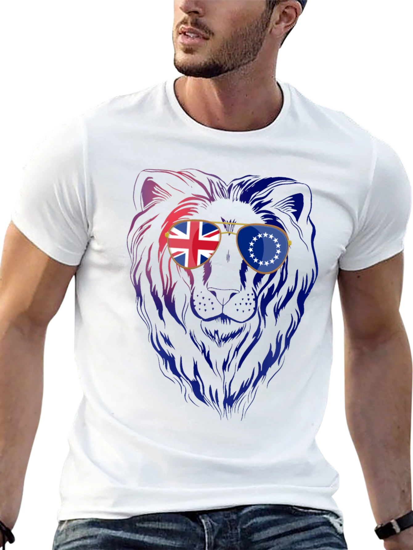 Lion Sunglasses Graphic Tee