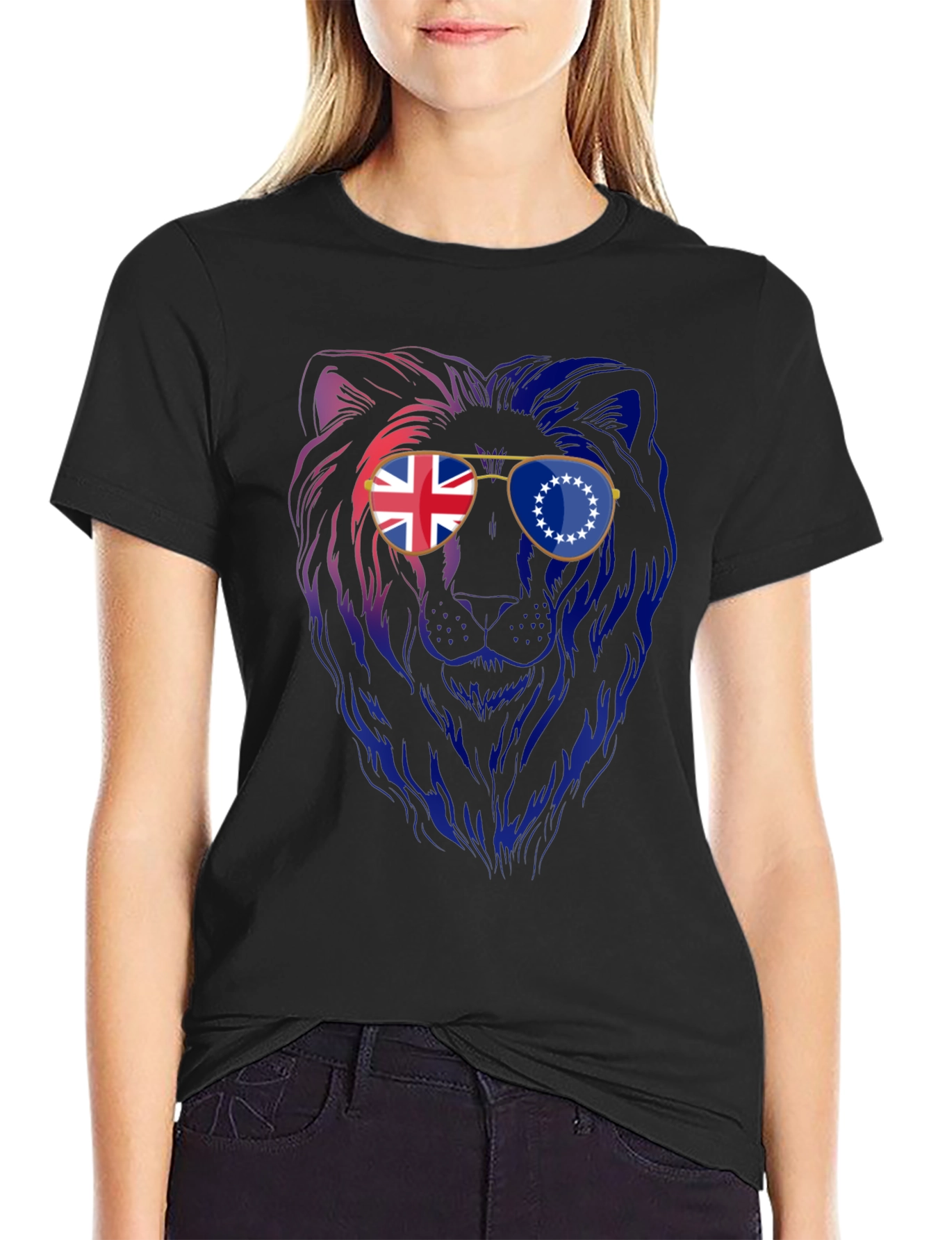 Lion Sunglasses Graphic Tee