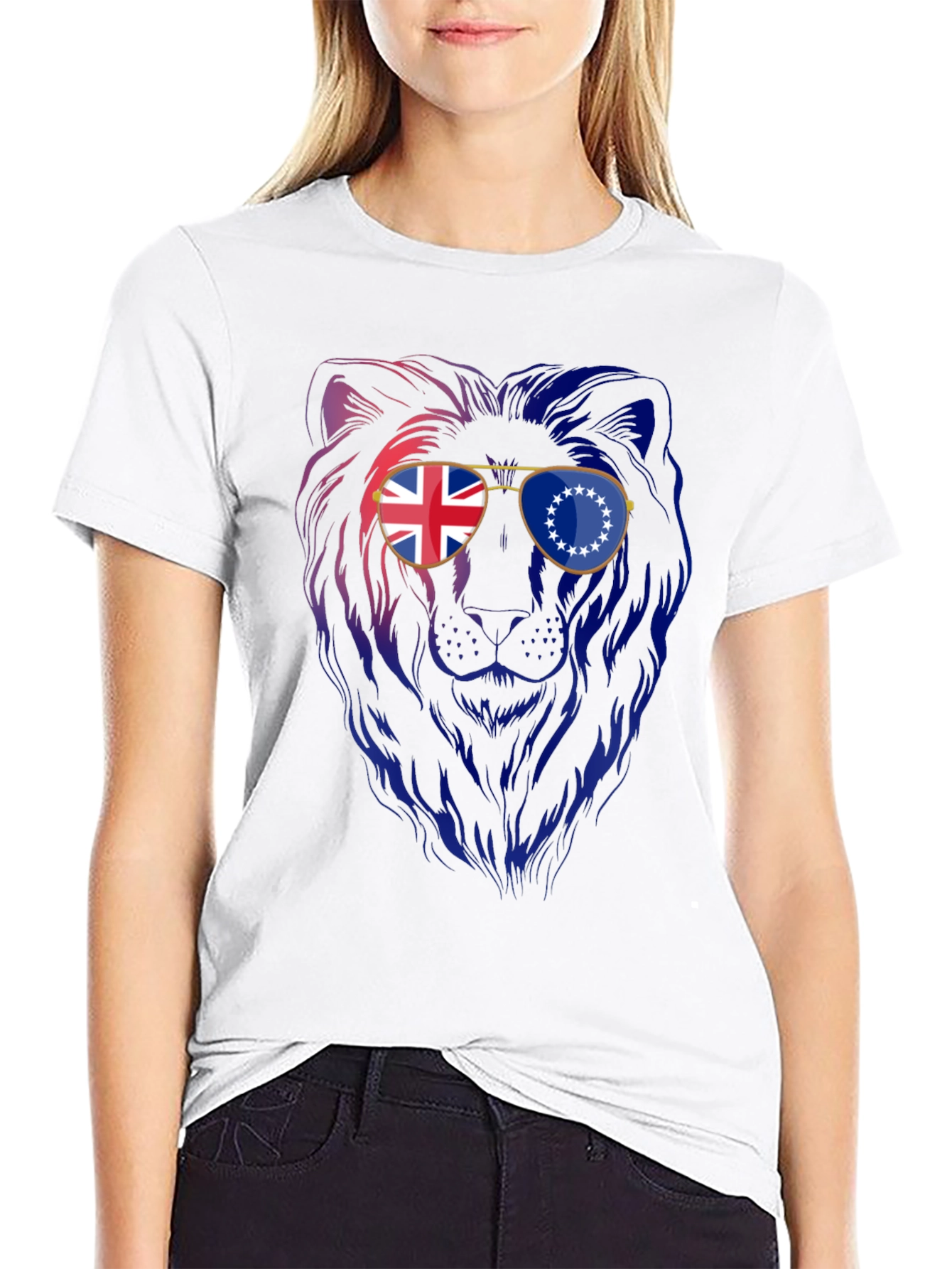 Lion Sunglasses Graphic Tee