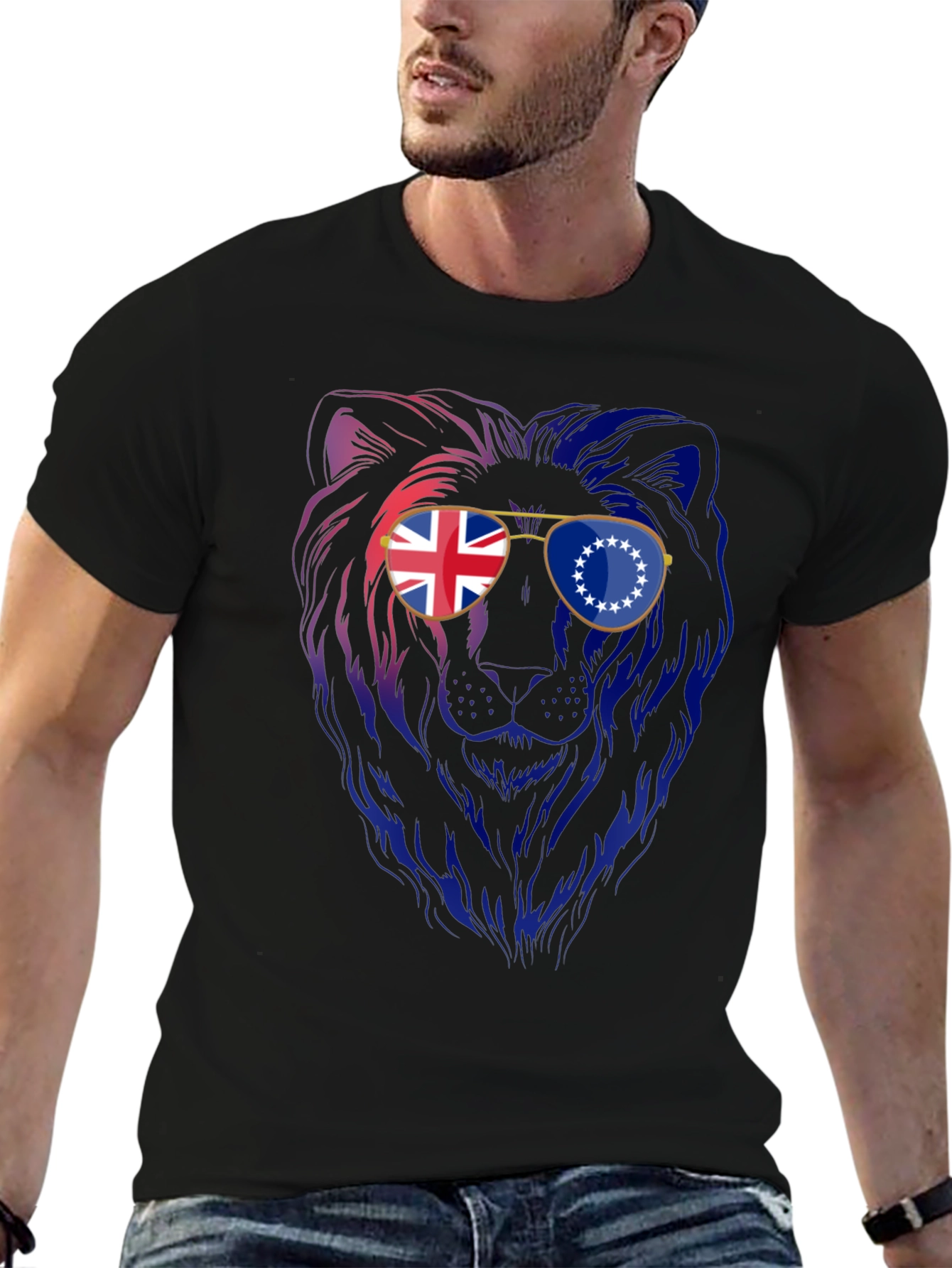 Lion Sunglasses Graphic Tee