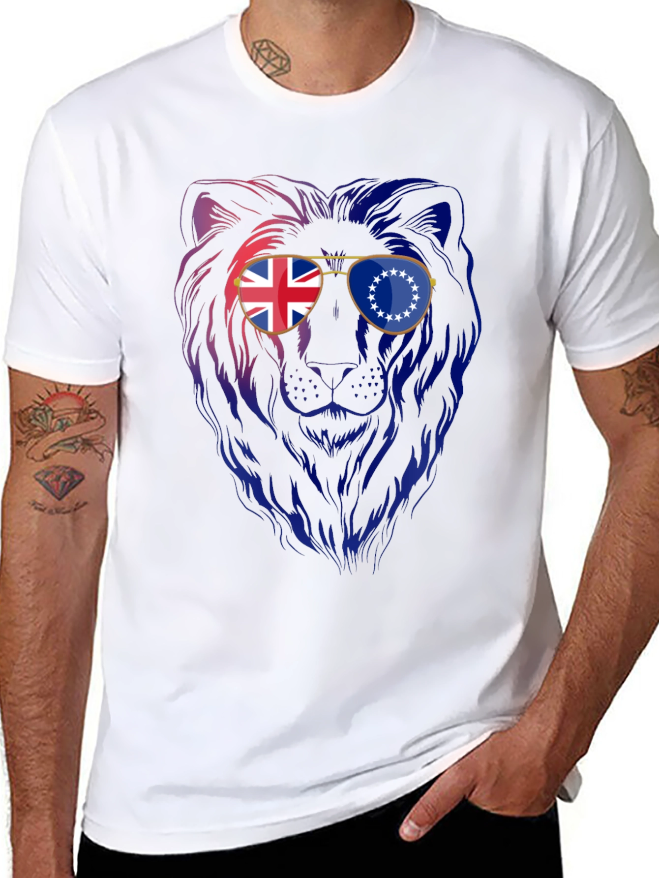 Lion Sunglasses Graphic Tee