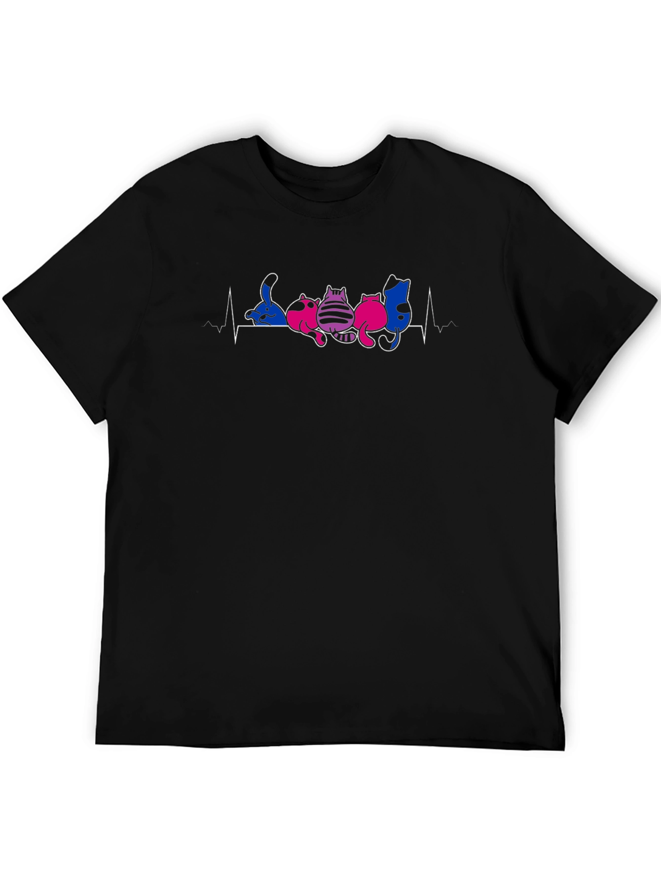 Bi Pride Cat Heartbeat T-Shirt