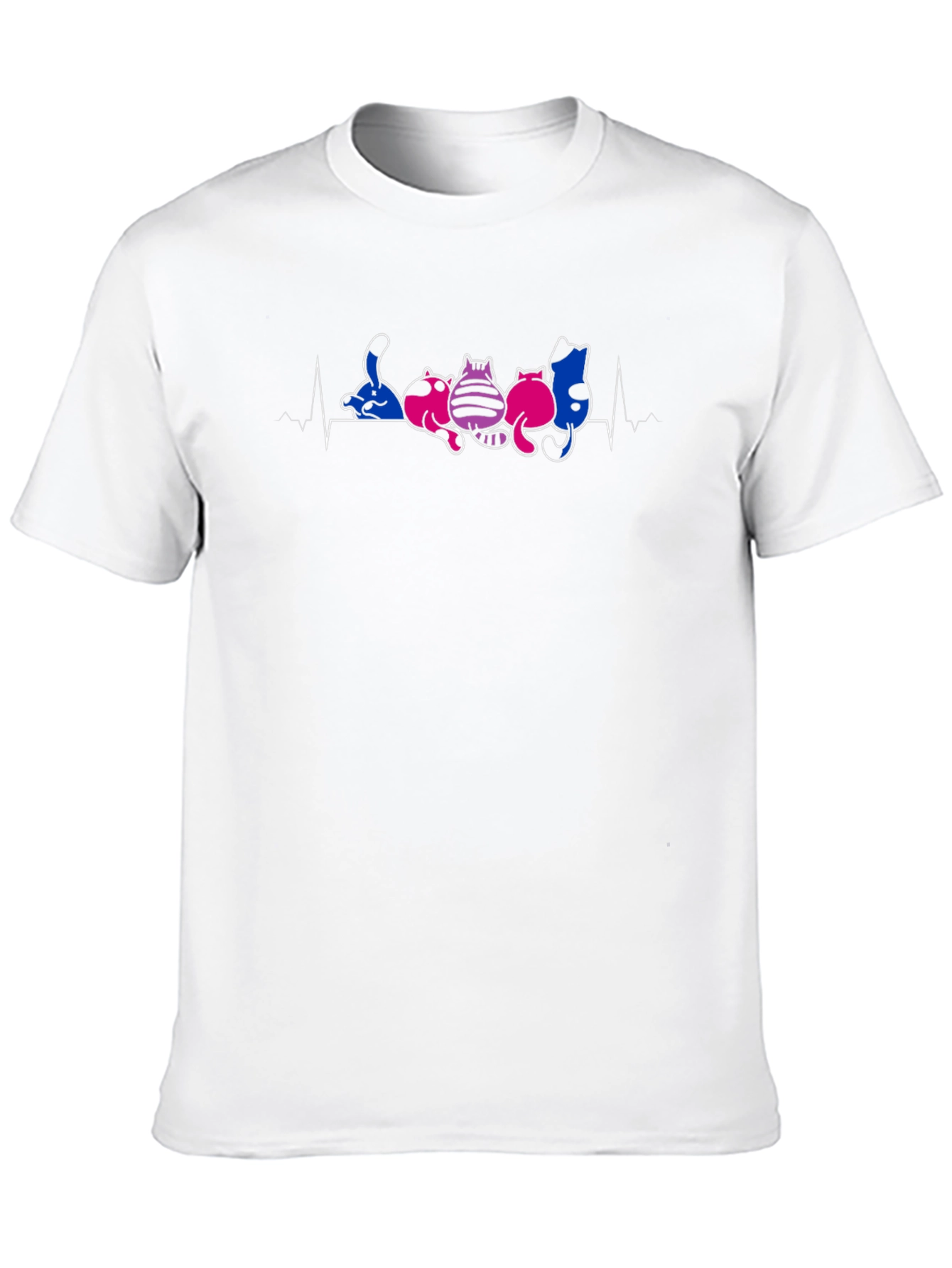 Bi Pride Cat Heartbeat T-Shirt