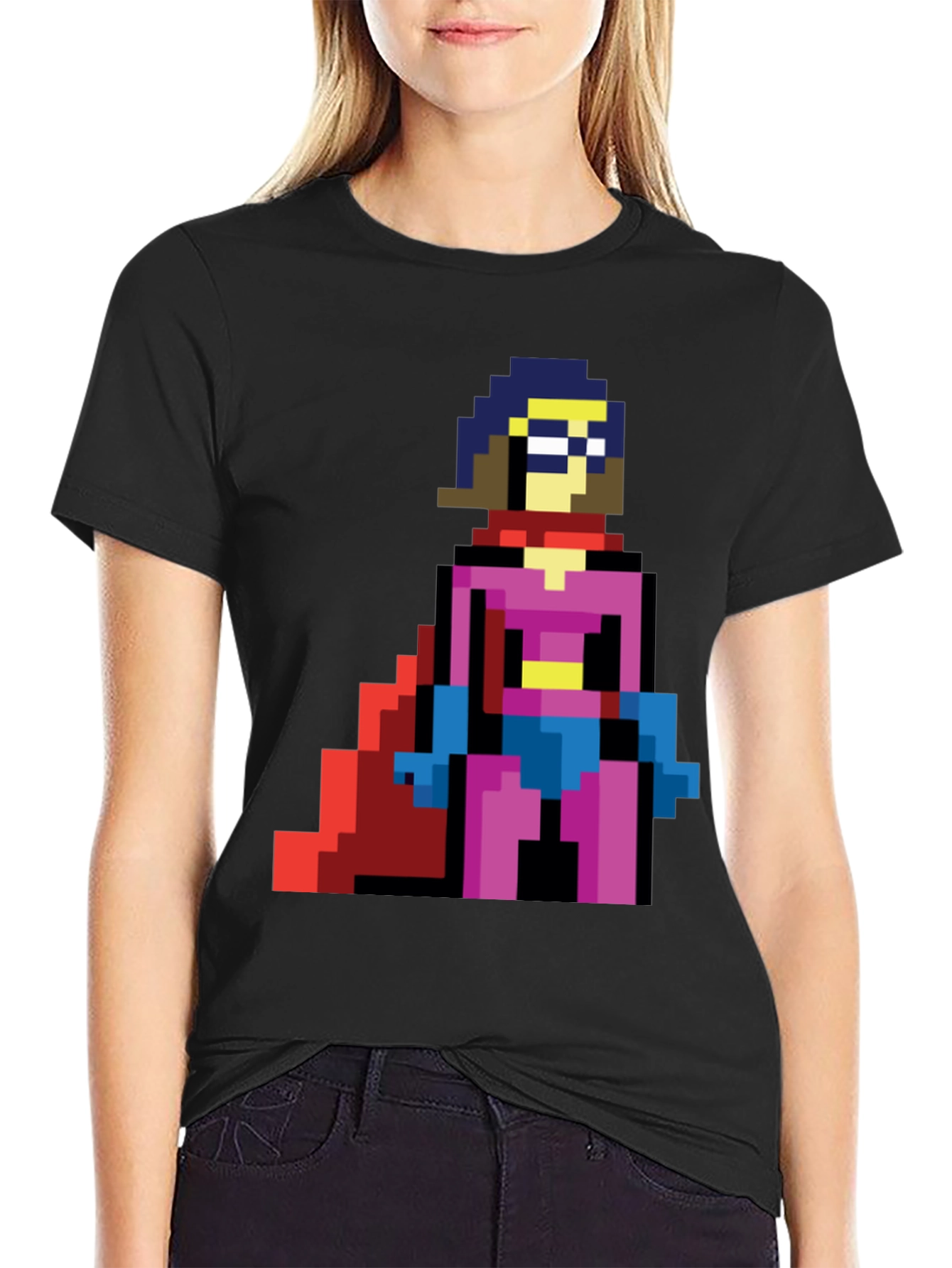 Pixel Superhero T-Shirt - Retro Gaming Style