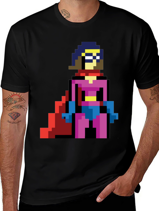 Pixel Superhero T-Shirt - Retro Gaming Style