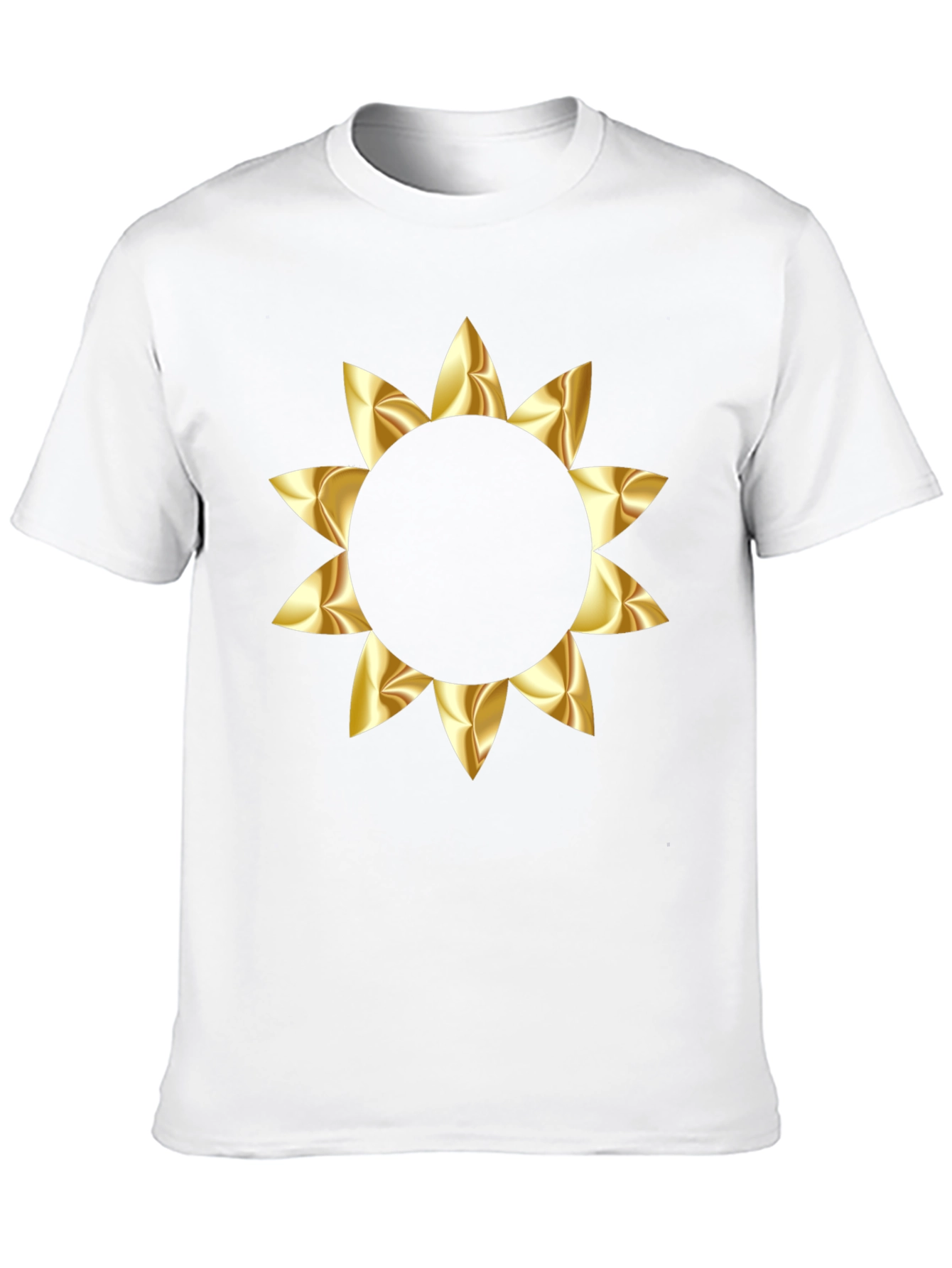 Black T-Shirt with Gold Floral Graphic