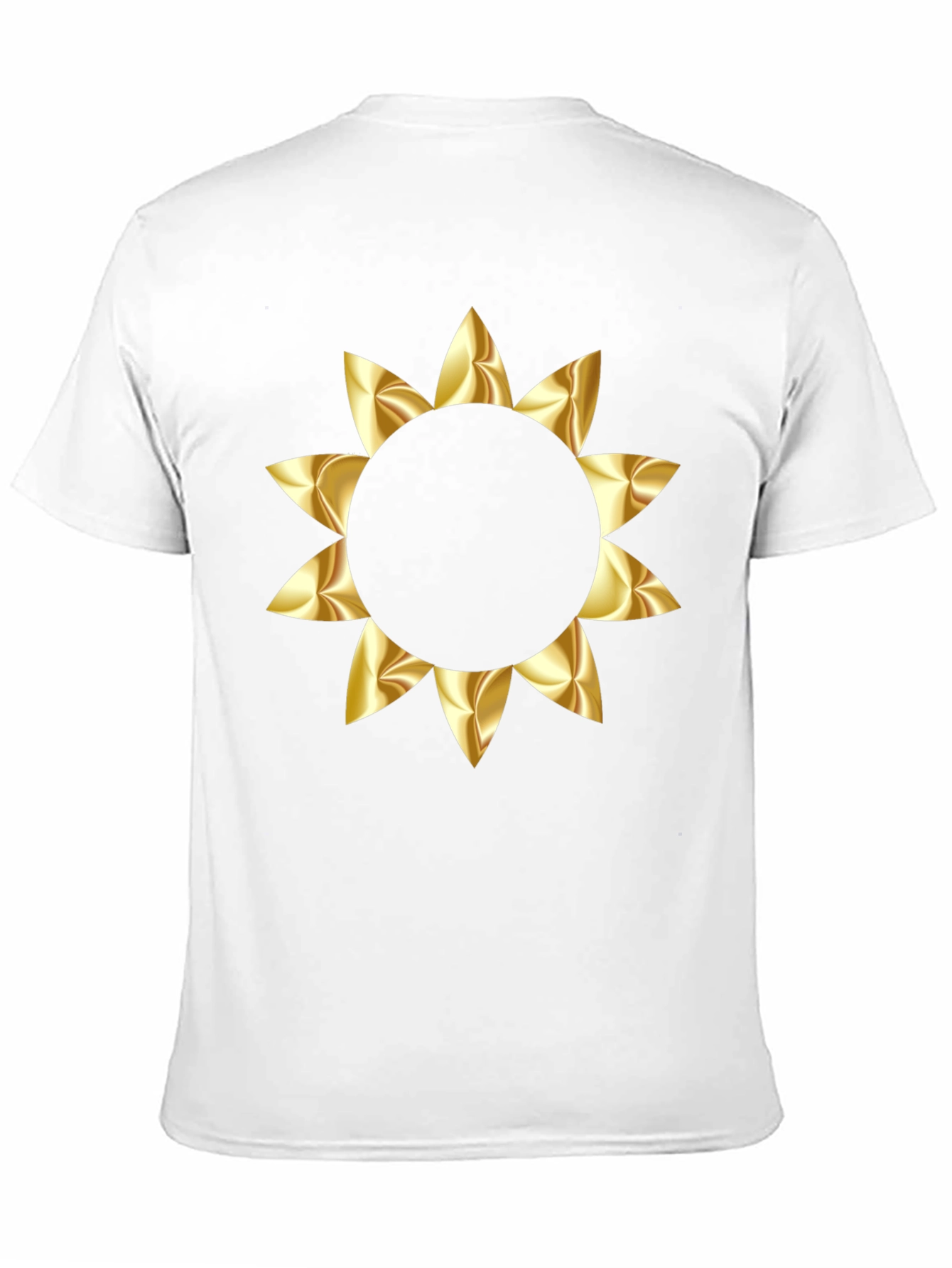 Black T-Shirt with Gold Floral Graphic
