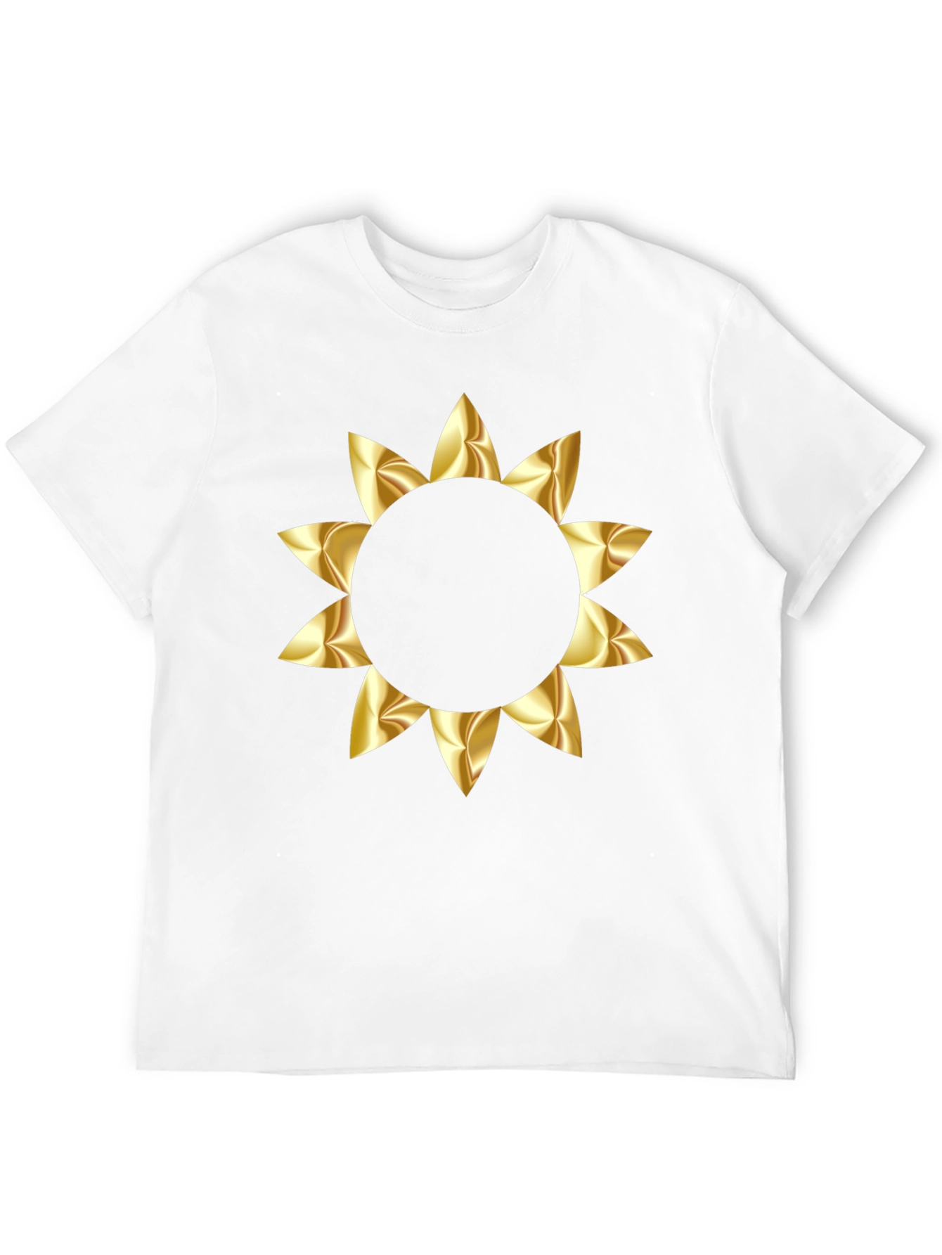 Black T-Shirt with Gold Floral Graphic