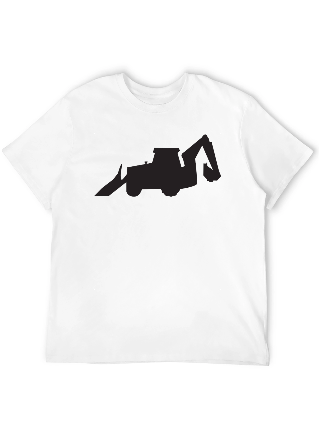 Black Backhoe Loader Silhouette Graphic Tee