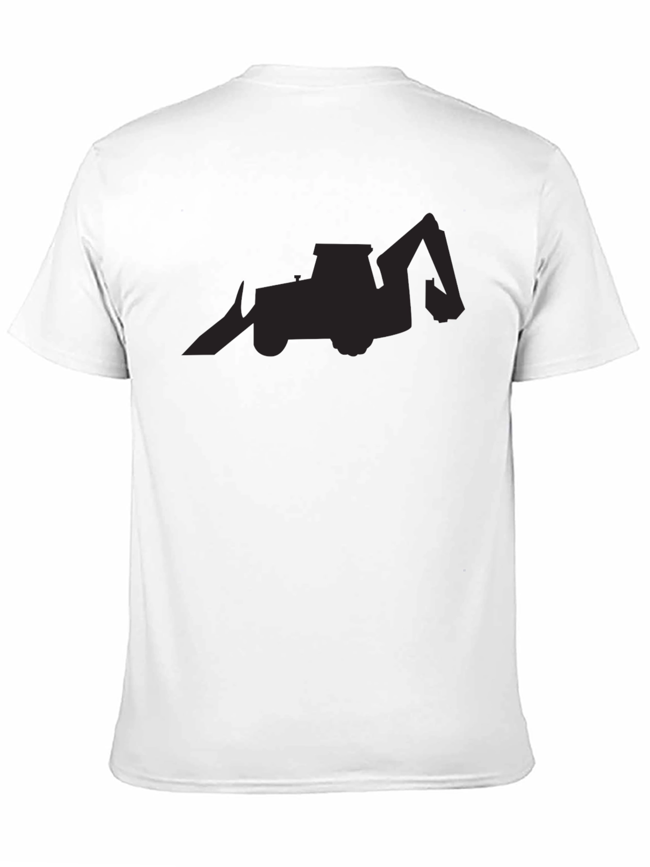 Black Backhoe Loader Silhouette Graphic Tee