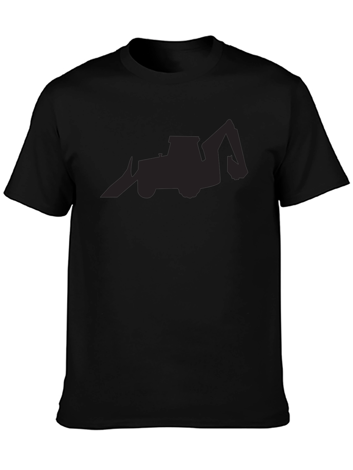 Black Backhoe Loader Silhouette Graphic Tee