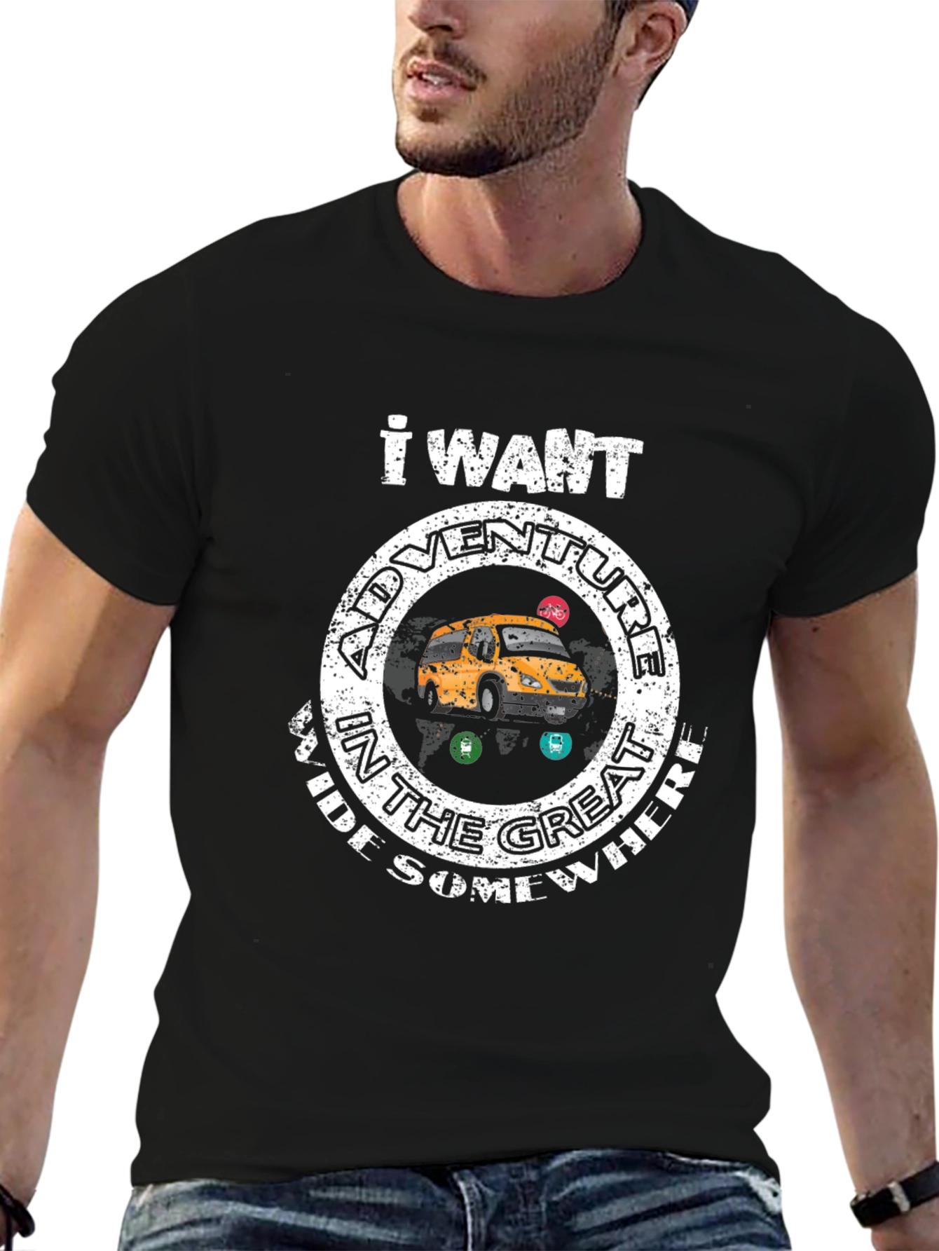 Adventure Somewhere Graphic Tee - Black