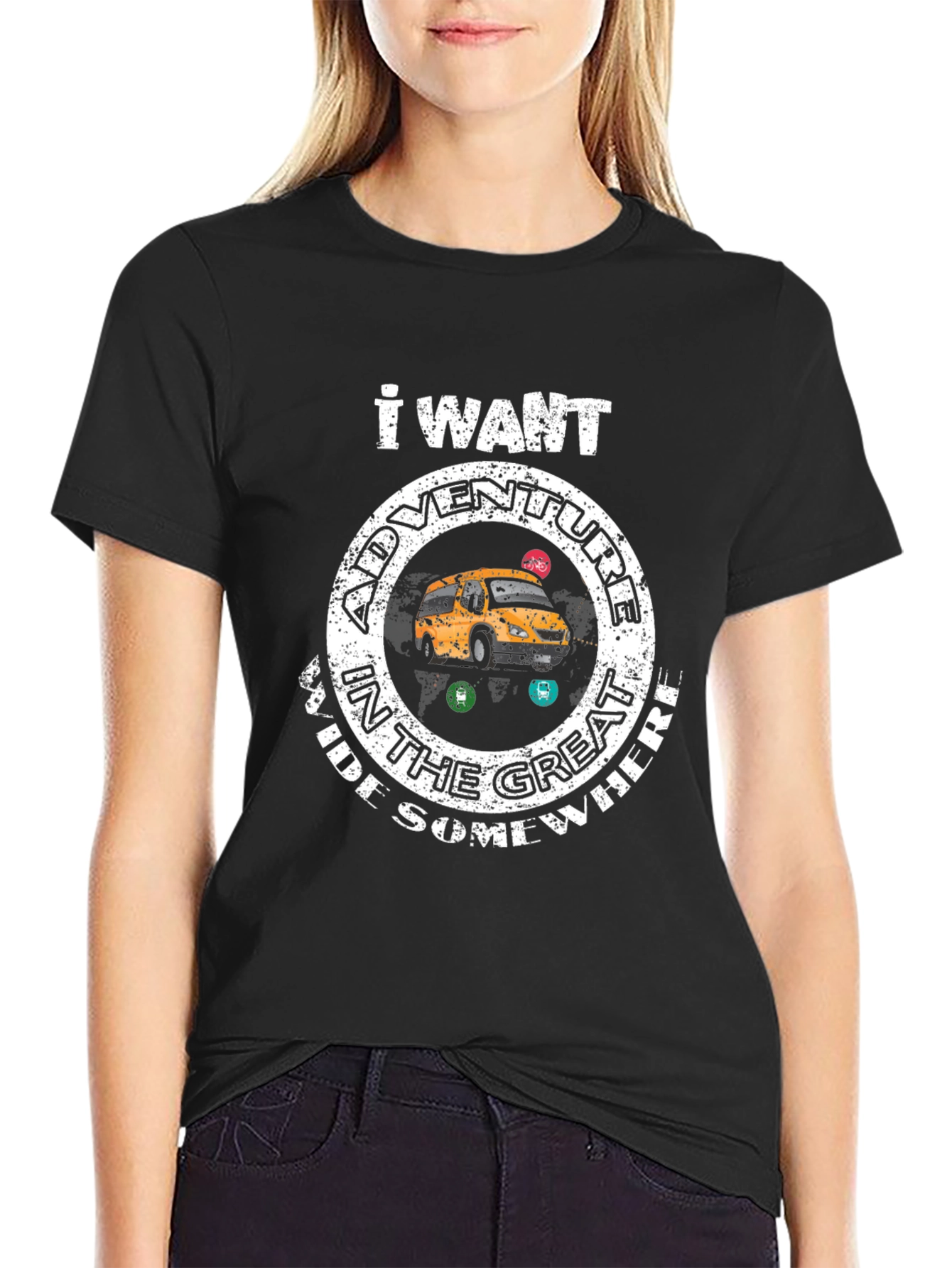 Adventure Somewhere Graphic Tee - Black
