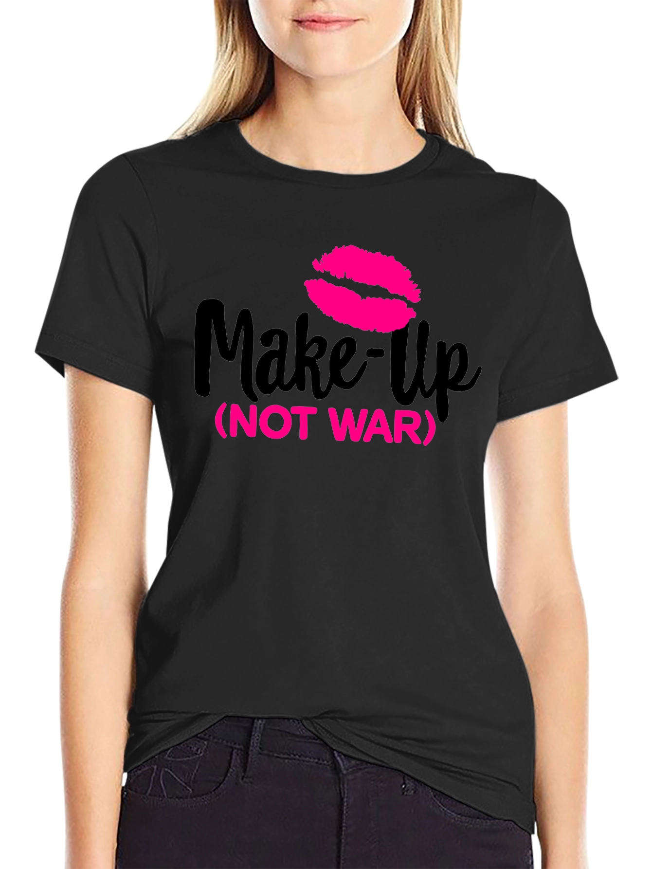 Make-Up Not War Graphic Tee - Trendy Statement Shirt
