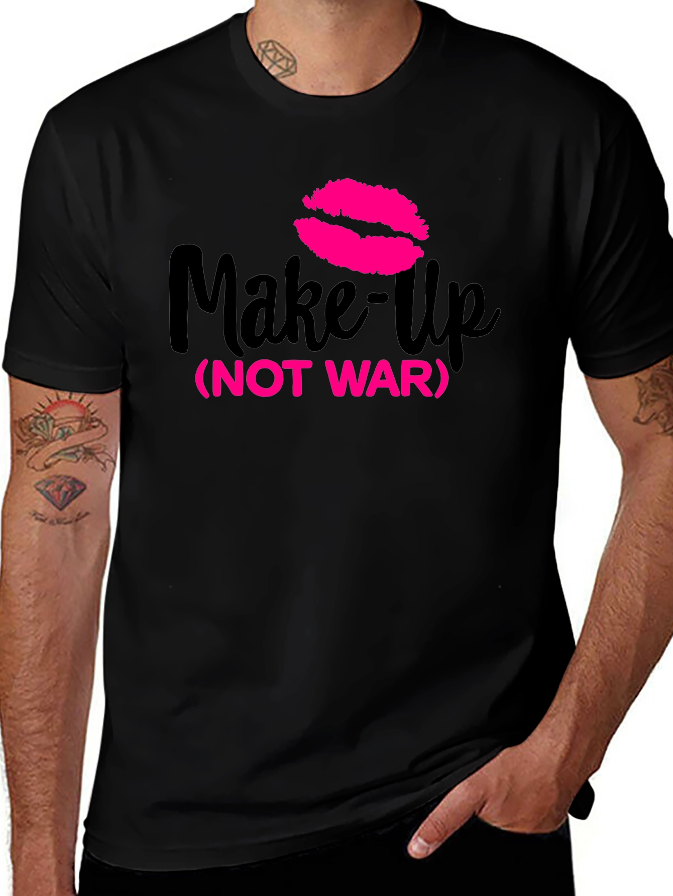 Make-Up Not War Graphic Tee - Trendy Statement Shirt