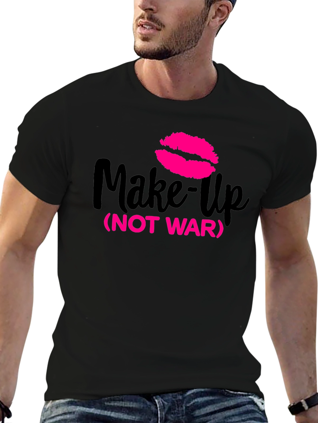 Make-Up Not War Graphic Tee - Trendy Statement Shirt