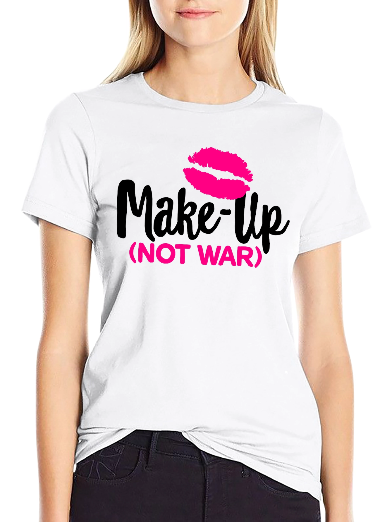Make-Up Not War Graphic Tee - Trendy Statement Shirt