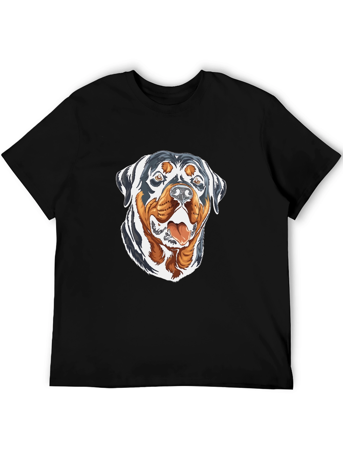 Rottweiler Graphic Print Black T-Shirt