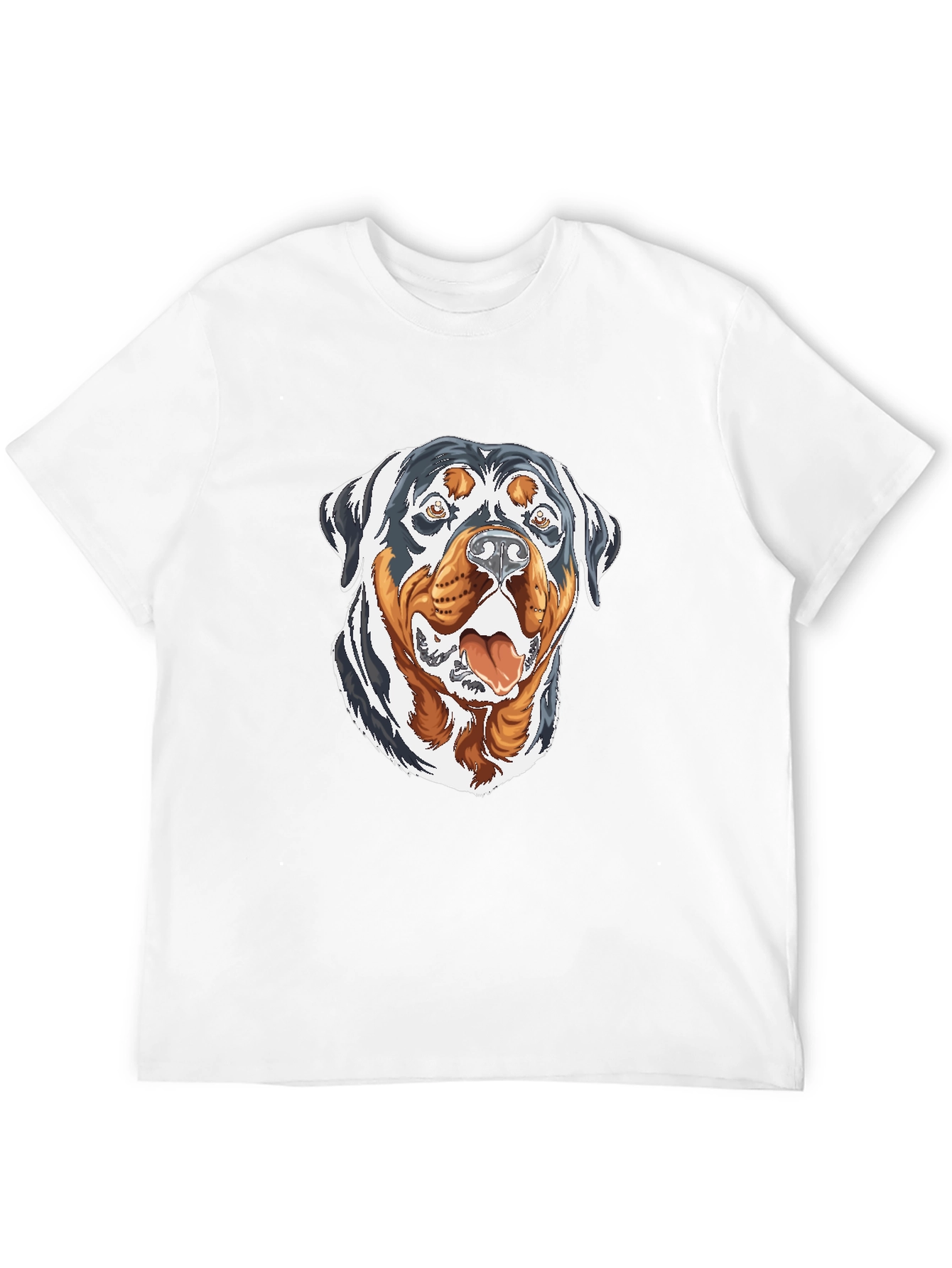 Rottweiler Graphic Print Black T-Shirt