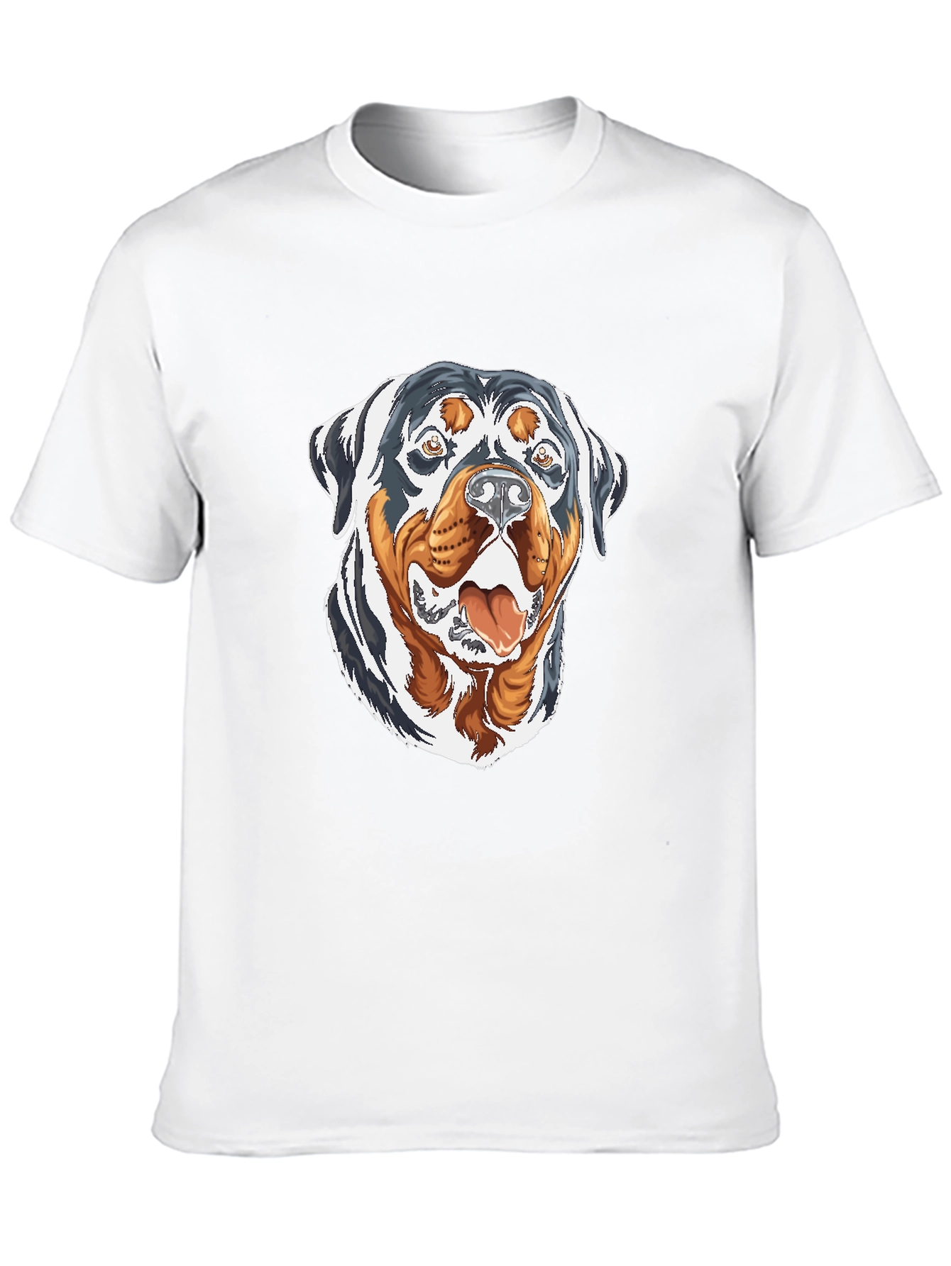 Rottweiler Graphic Print Black T-Shirt