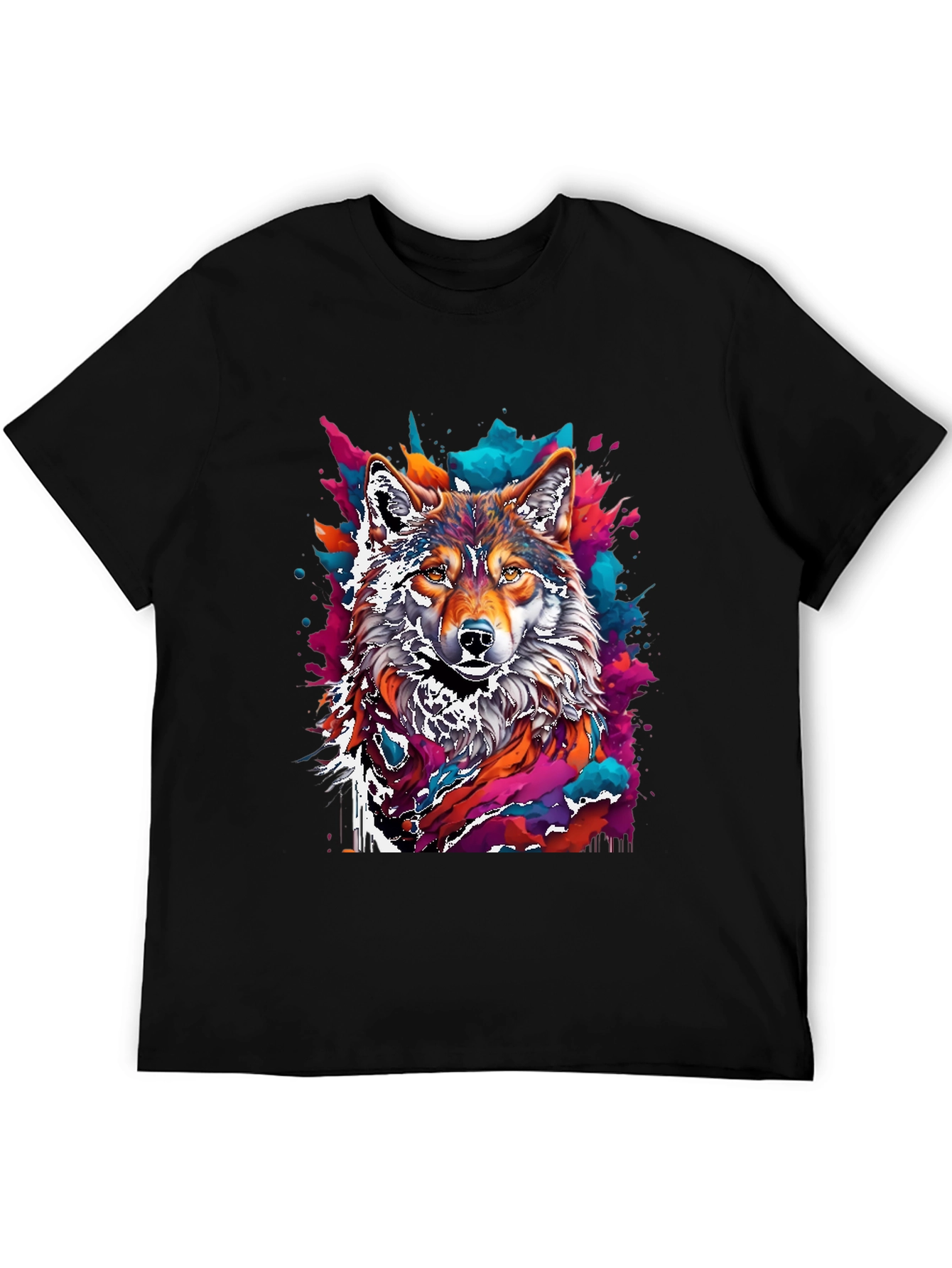 Vivid Wolf Graphic T-Shirt - Unique Design