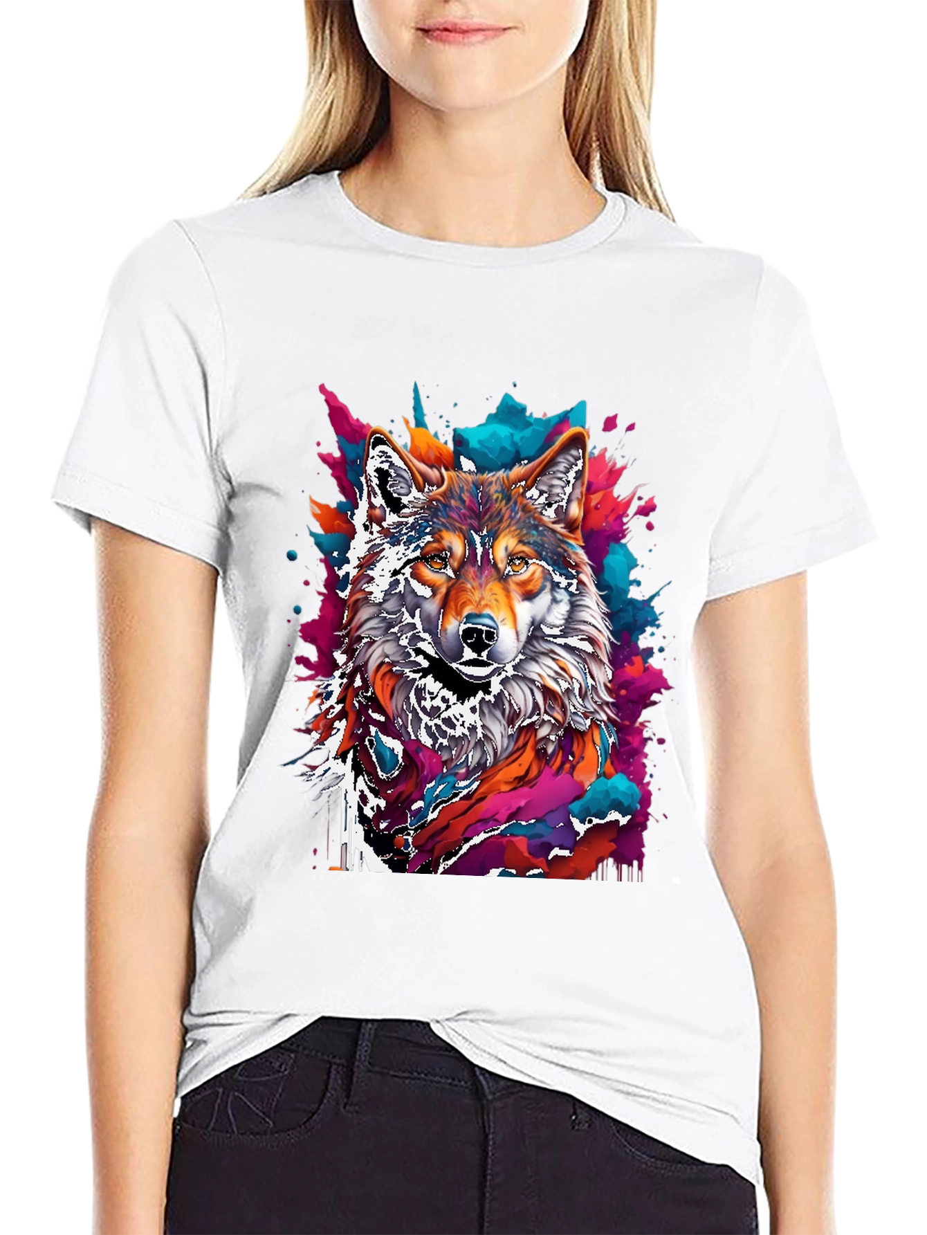 Vivid Wolf Graphic T-Shirt - Unique Design