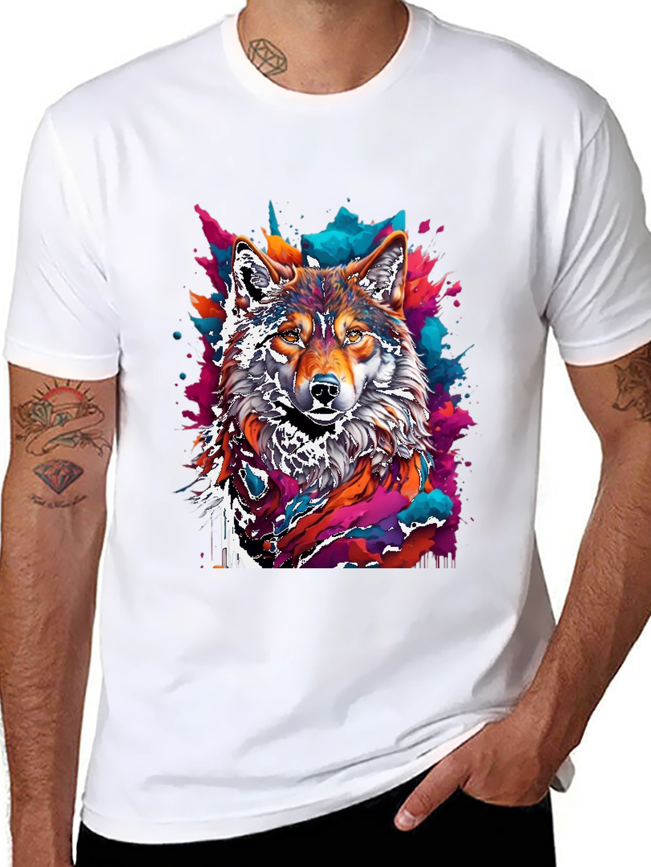 Vivid Wolf Graphic T-Shirt - Unique Design