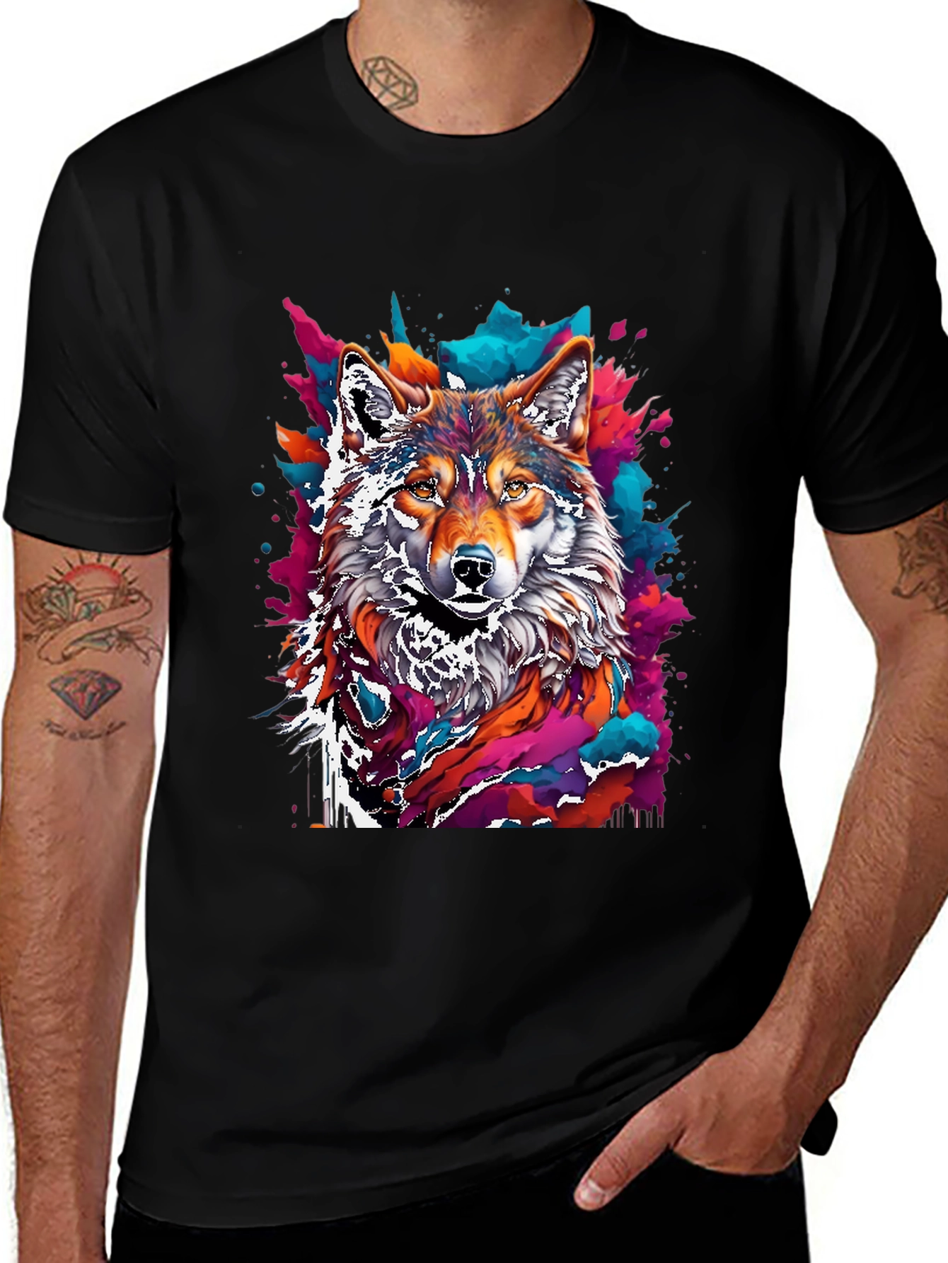 Vivid Wolf Graphic T-Shirt - Unique Design