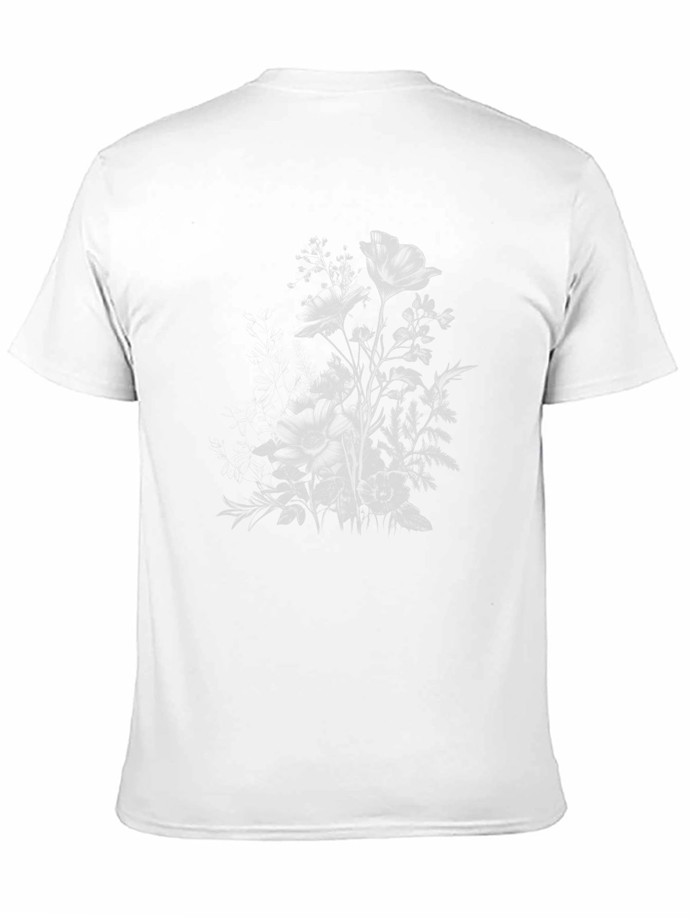 Floral Print Black Casual T-Shirt