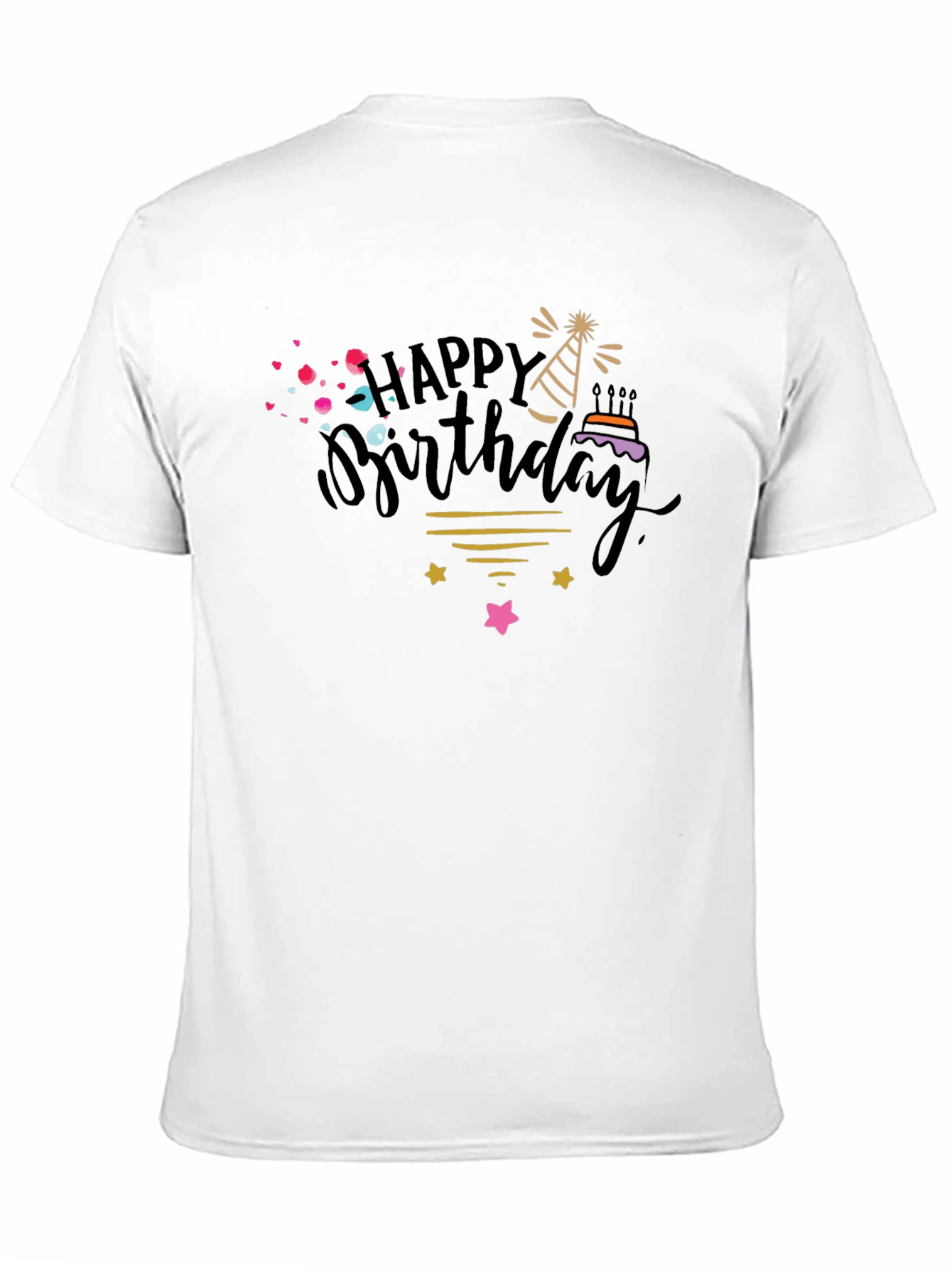Happy Birthday Graphic Tee - Black Cotton T-Shirt