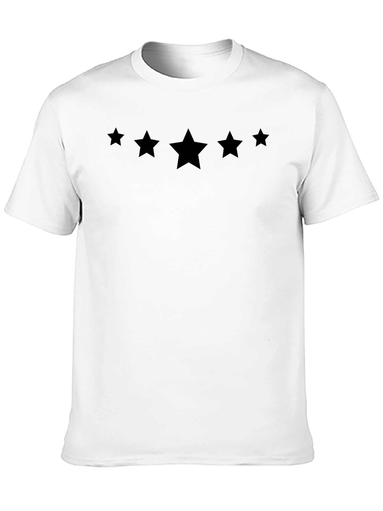 Mens Black Five-Star Graphic Tee