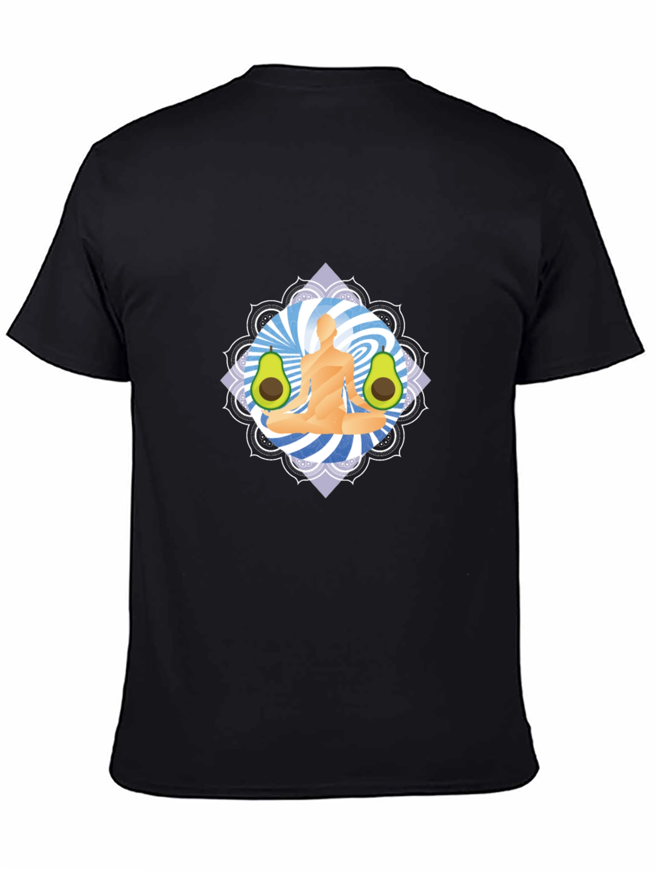 Yoga Avocado Mens Black T-Shirt