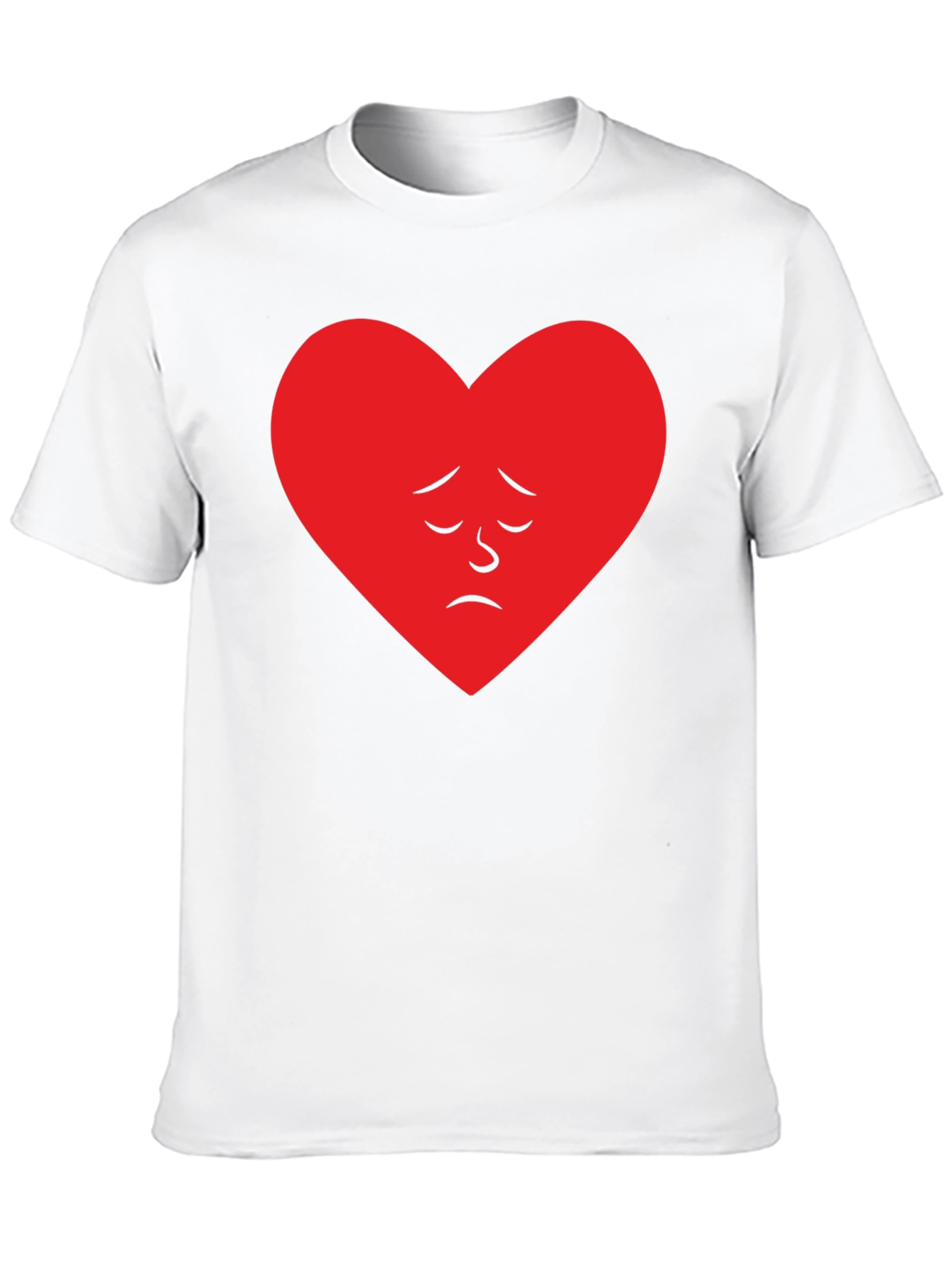 Sad Heart Graphic Tee - Black Cotton Casual Shirt