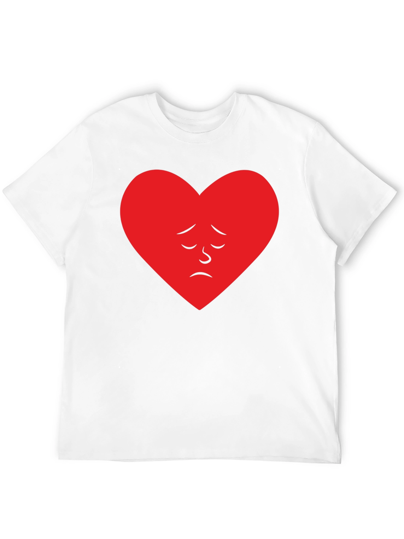 Sad Heart Graphic Tee - Black Cotton Casual Shirt
