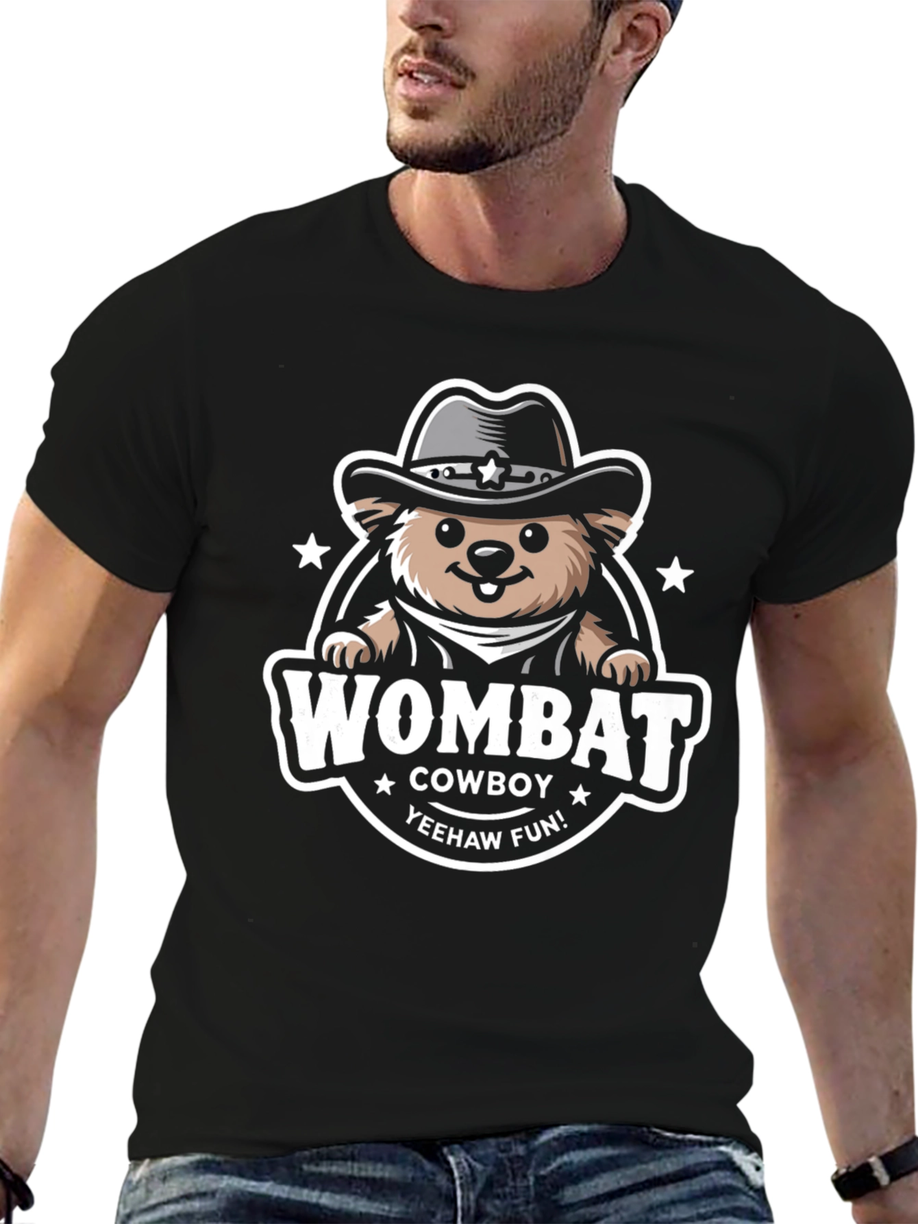 Wombat Cowboy T-Shirt - Yeehaw Fun!