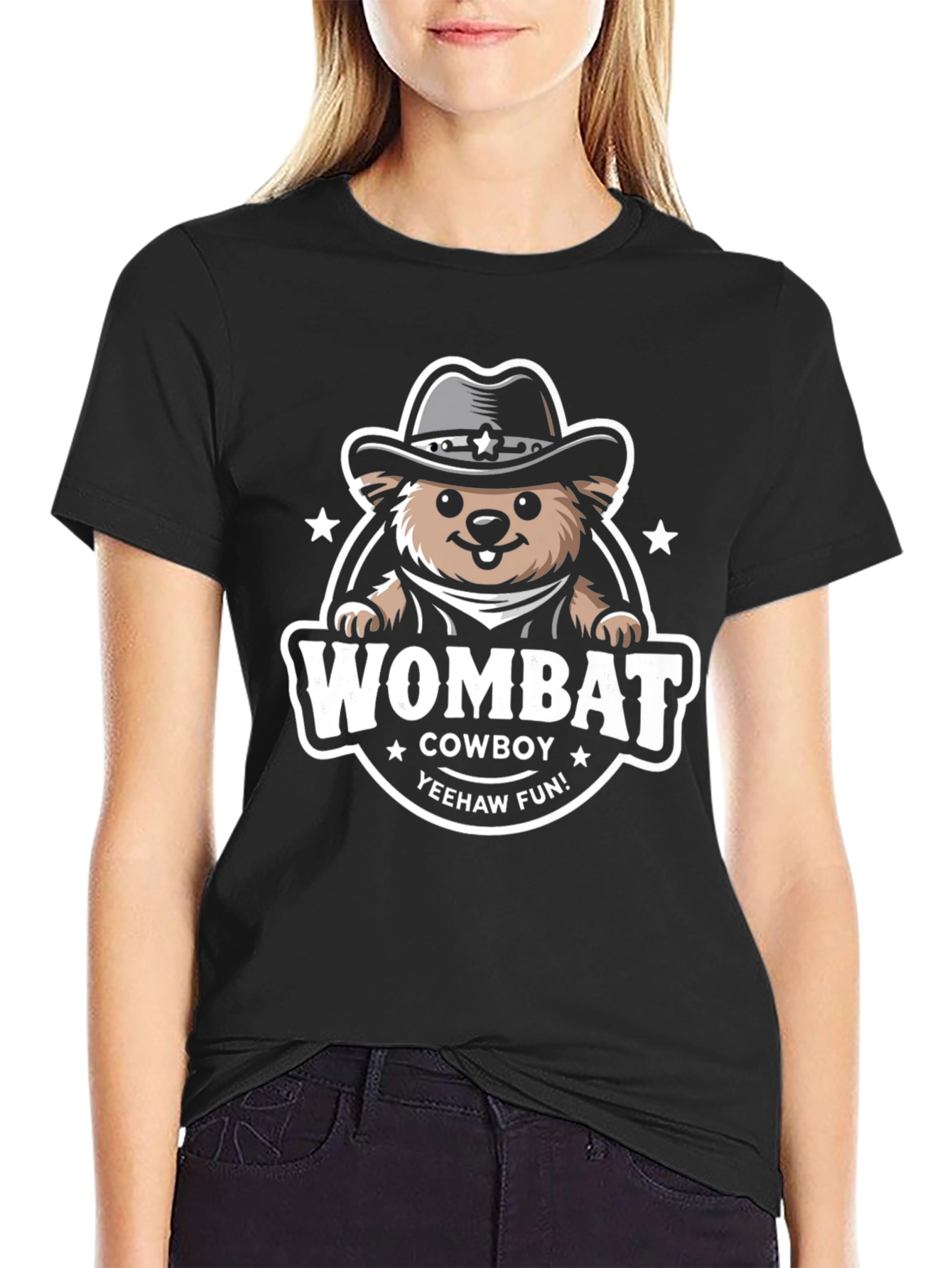 Wombat Cowboy T-Shirt - Yeehaw Fun!